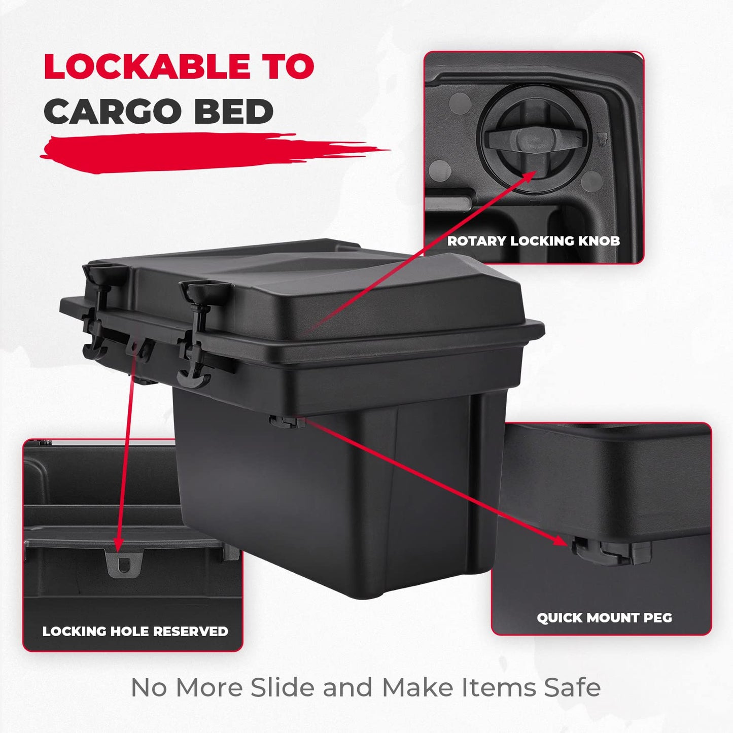 Kemimoto Removable 20L Cargo Storage Box for Can‑Am Defender