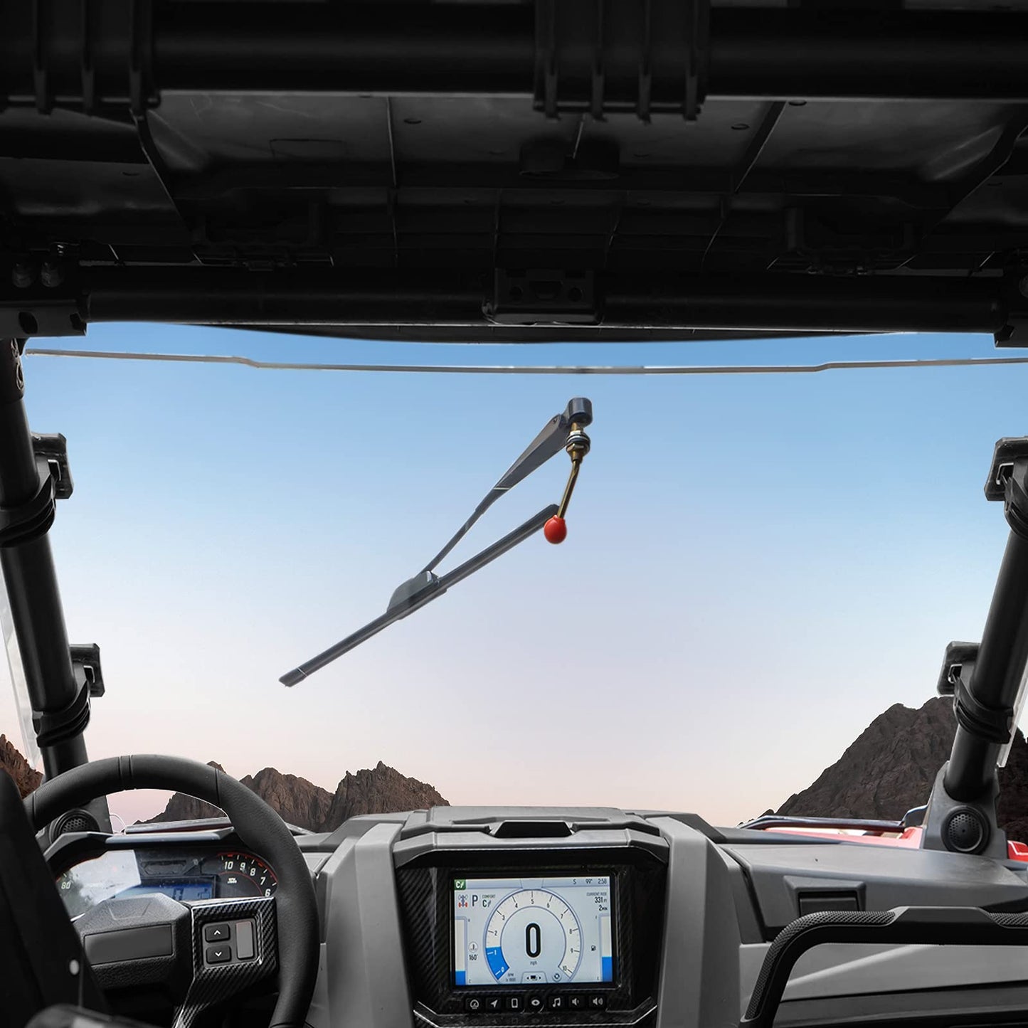 Kemimoto UTV Hand Operated Manual Windshield Wiper Kit 1 PCS