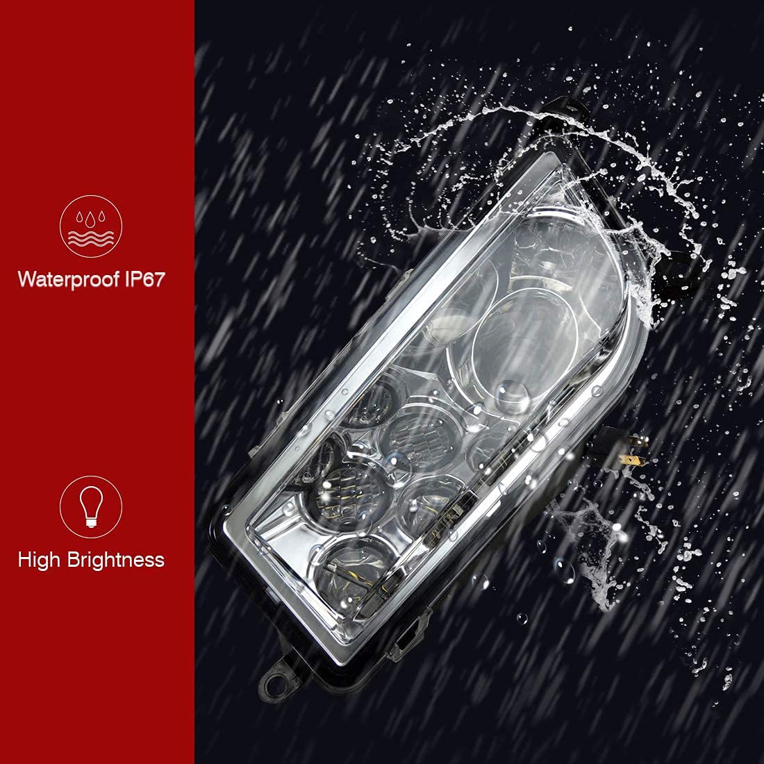 LED Headlight 30W for Polaris RZR XP 1000/Turbo/S 900 2014-2023
