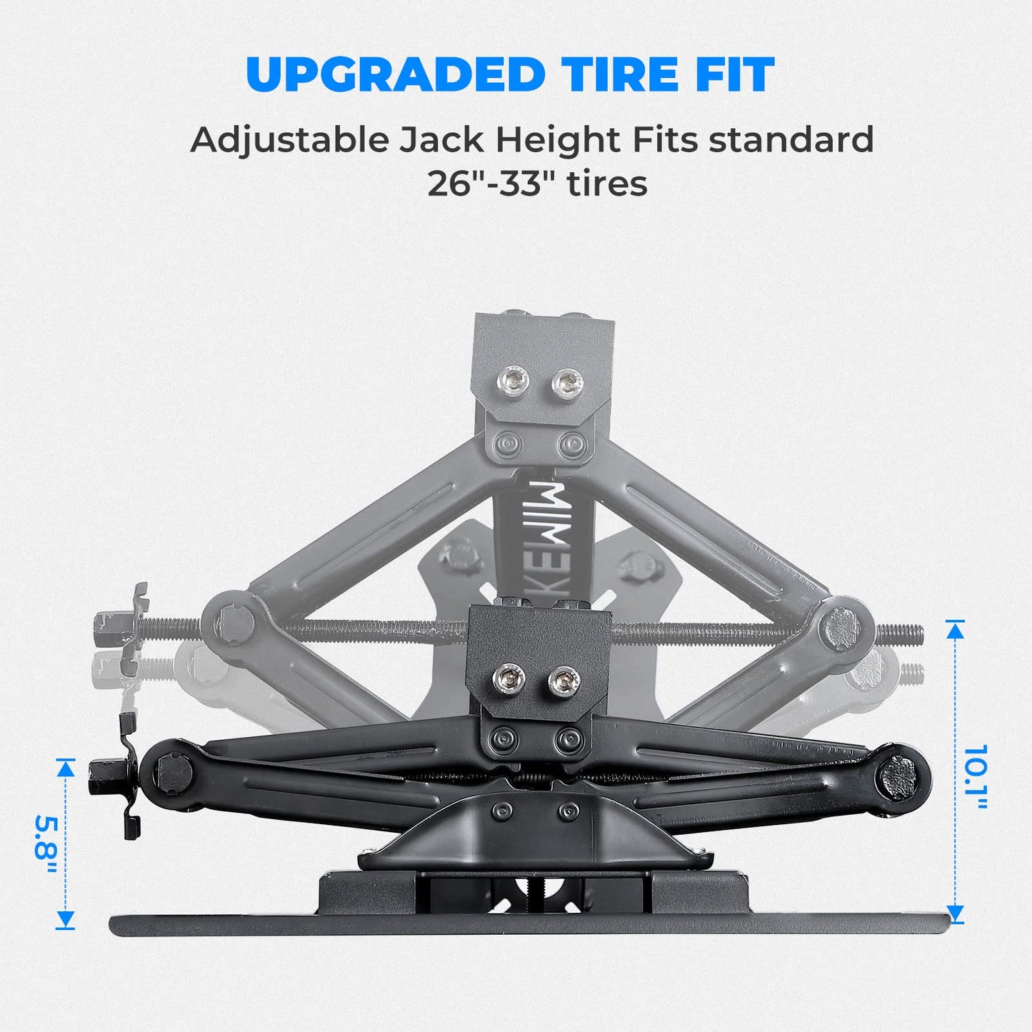 Kemimoto UTV Spare Tire Mount Adjustable 26‑33" for Polaris Ranger