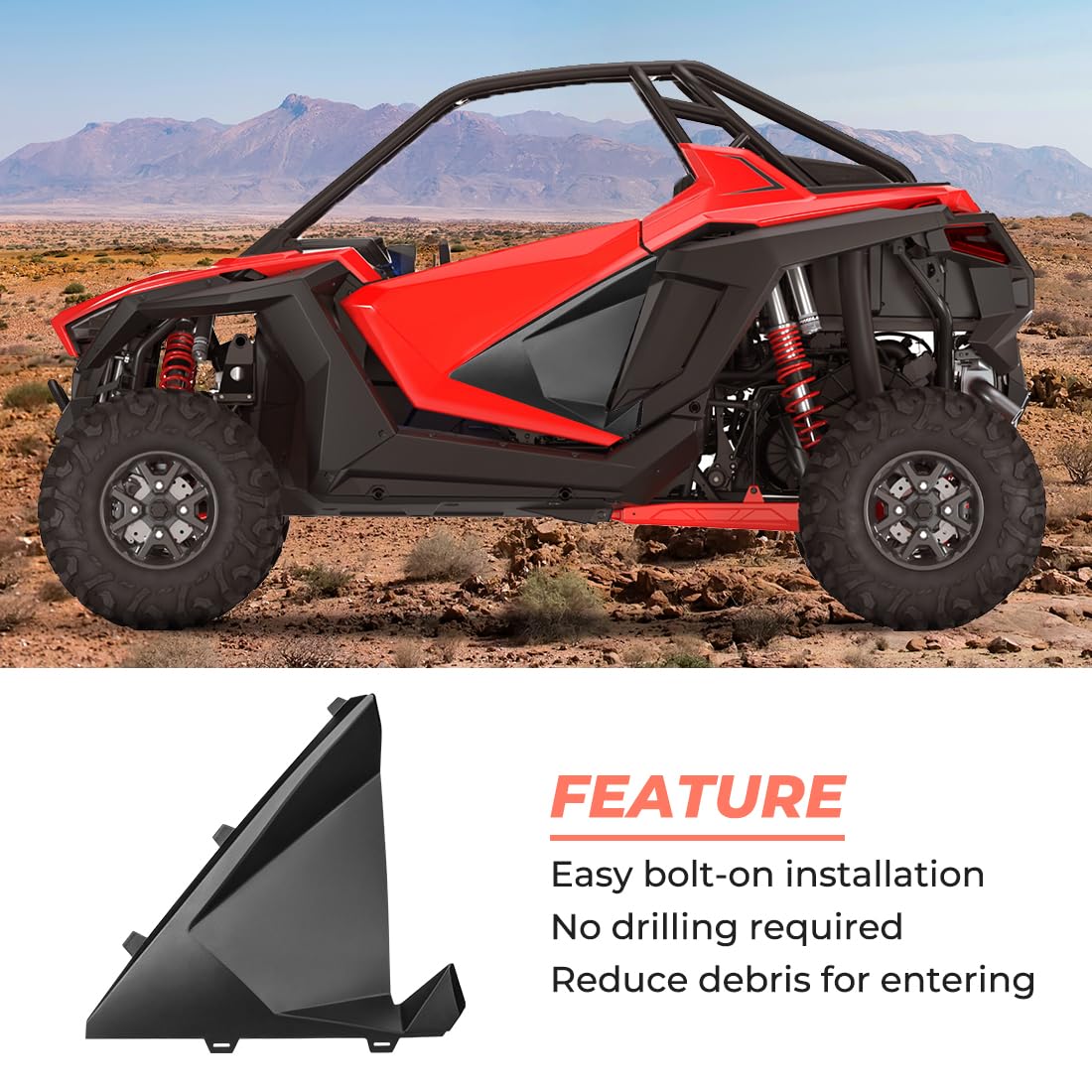 Kemimoto Half Door Panels Black for RZR Pro XP 2020-2024