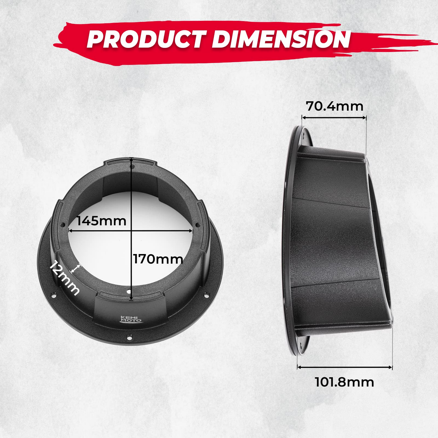 Kemimoto 6.5 Inch Speaker Pod Pre-Drilled Mount 2PCS