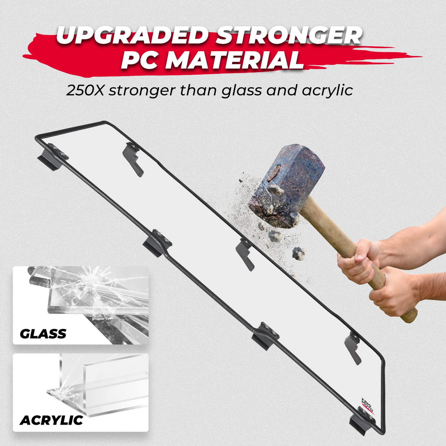 Kemimoto Rear Windshield for Polaris Ranger XP 1000 Crew 2015-2026
