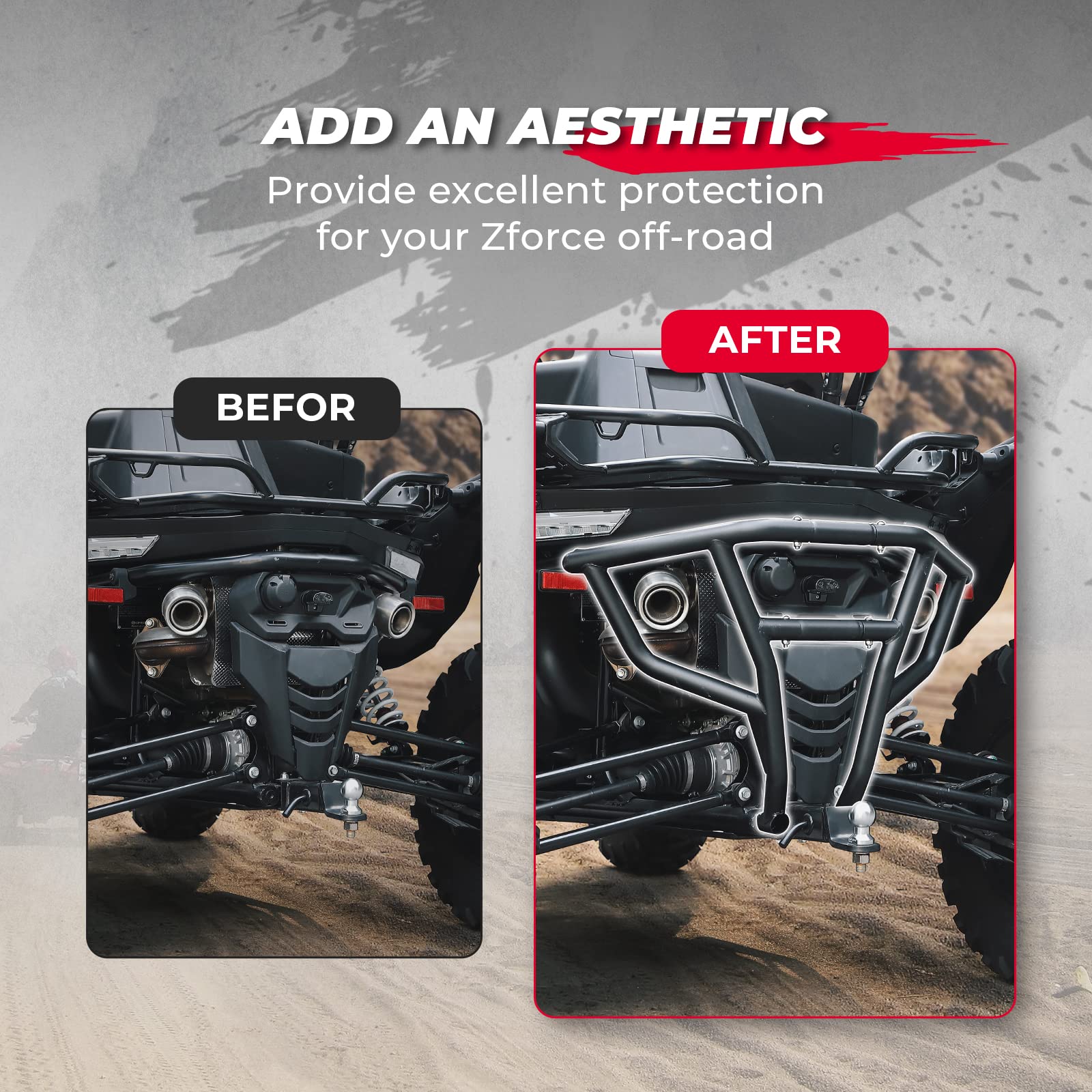 Kemimoto Bumper Brush Guard Heavy‑Duty Steel for CFMOTO ZForce 950