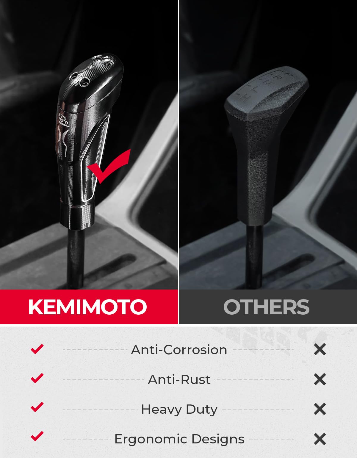 Kemimoto Aluminum Shift Knob for Polaris RZR XP 1000 Black