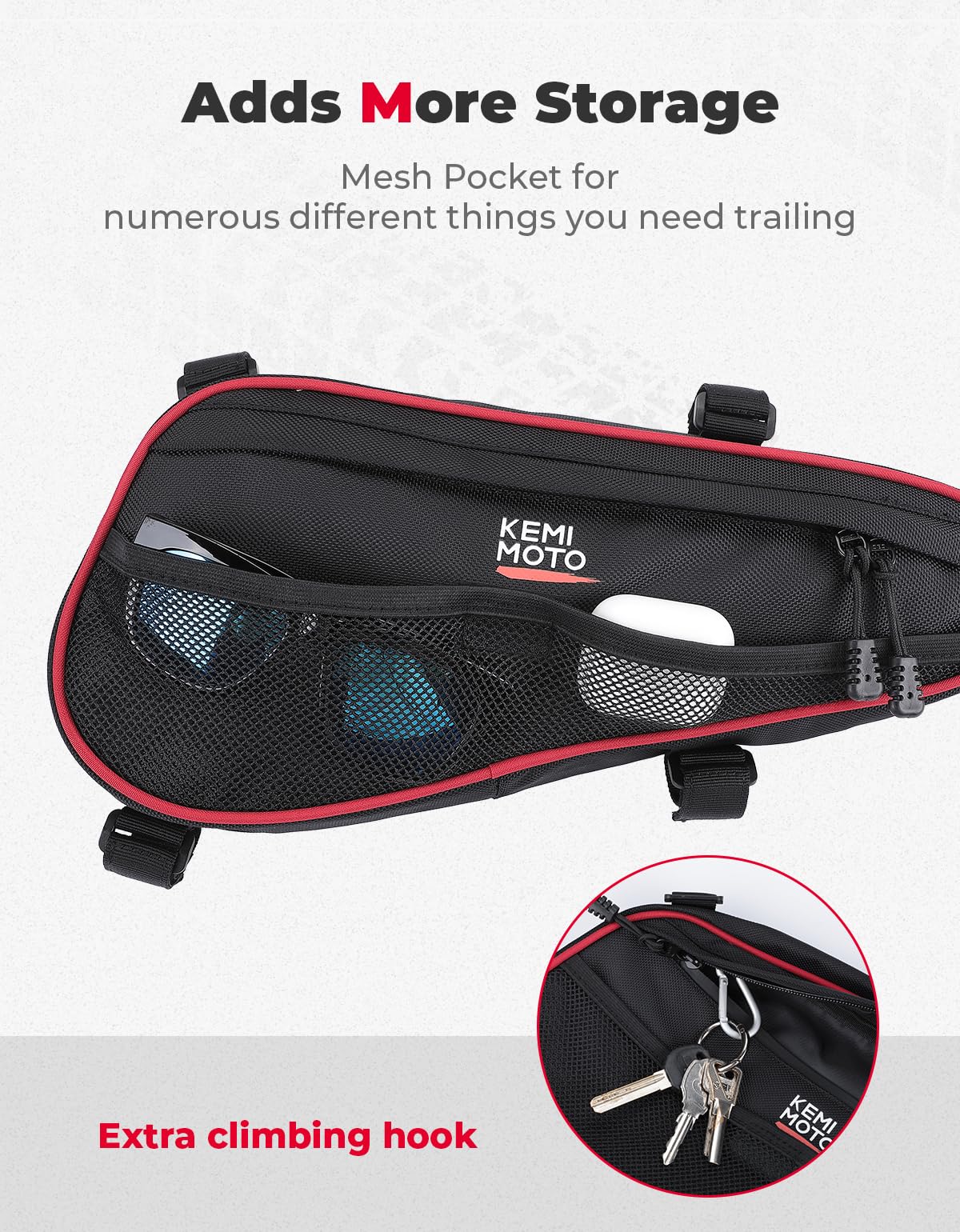 Kemimoto Rear Door Bags 1680D Oxford Fabric for Polaris RZR
