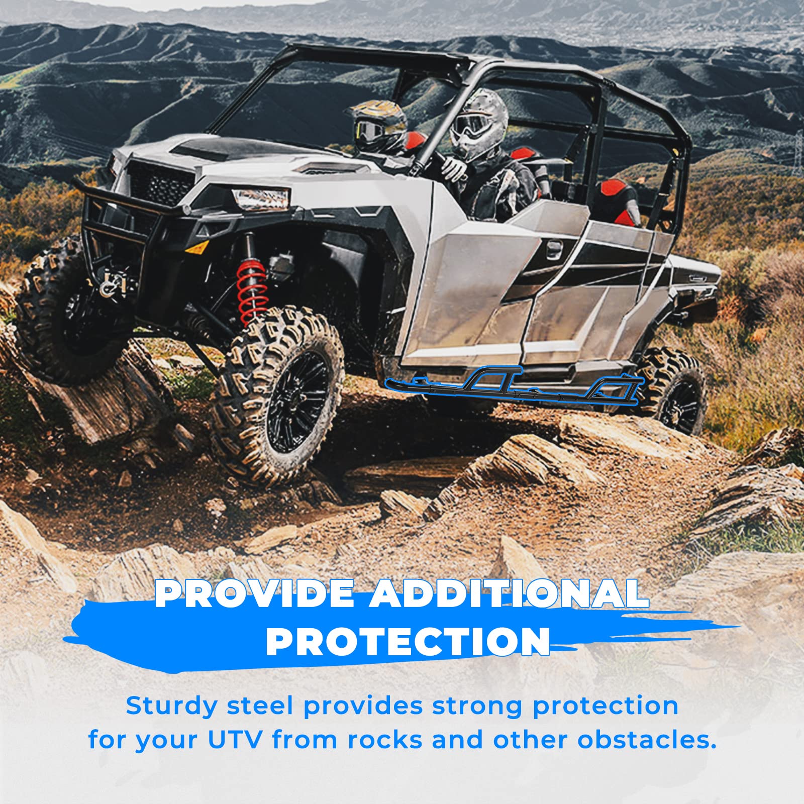 Kemimoto Steel Rock Sliders for Polaris General XP 4 1000