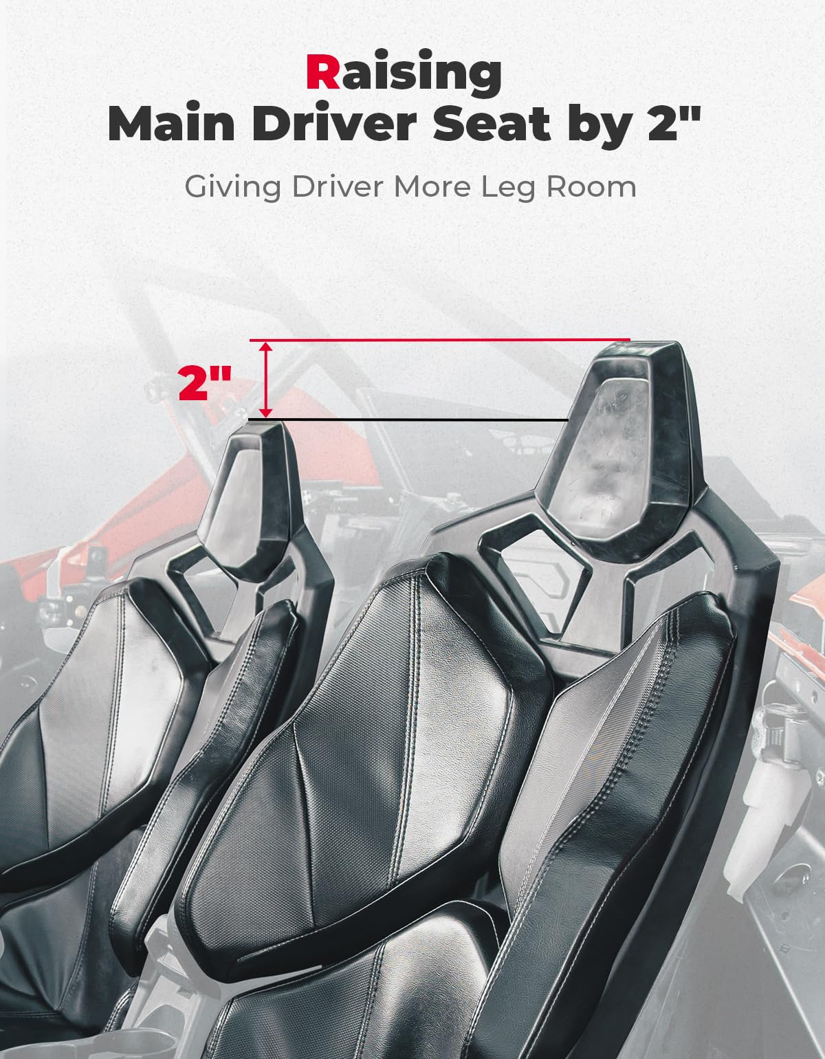 Kemimoto 2" Seat Risers for Polaris RZR PRO XP