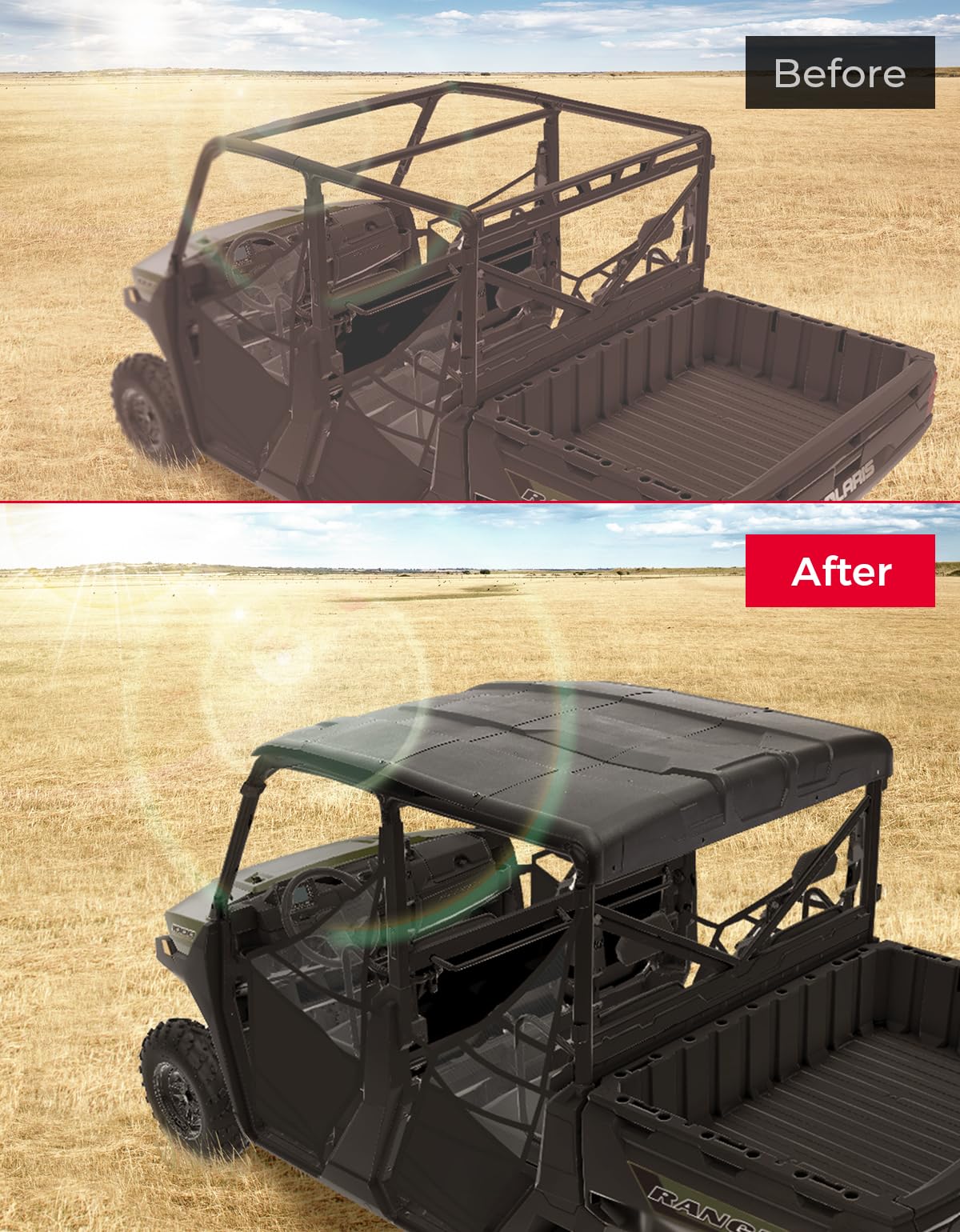 Kemimoto 6-Seat Roof Top for Polaris Ranger XP 1000 2017-2025
