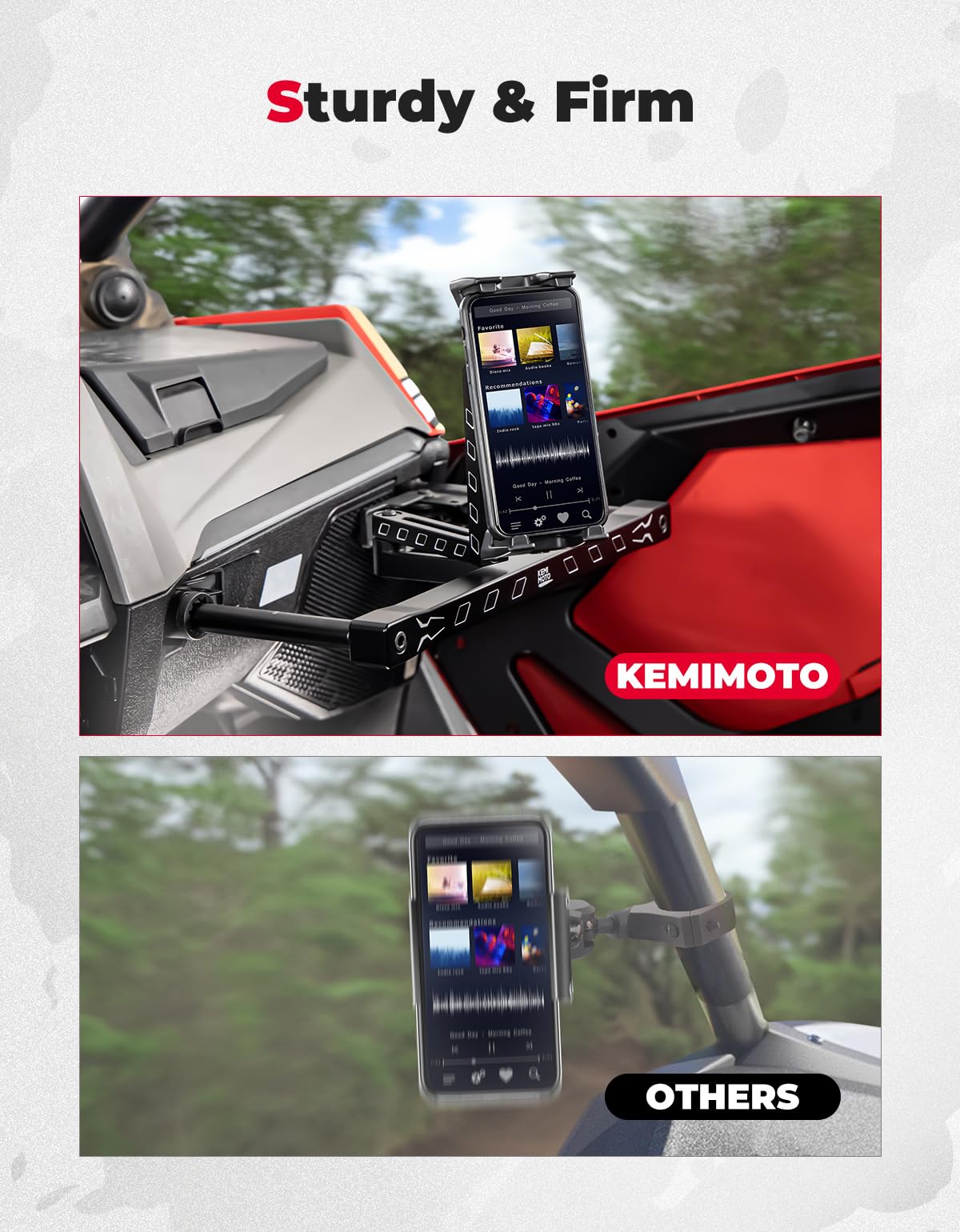 Electronic Device Mounts with Grab Bar For RZR PRO XP/R/Turbo R