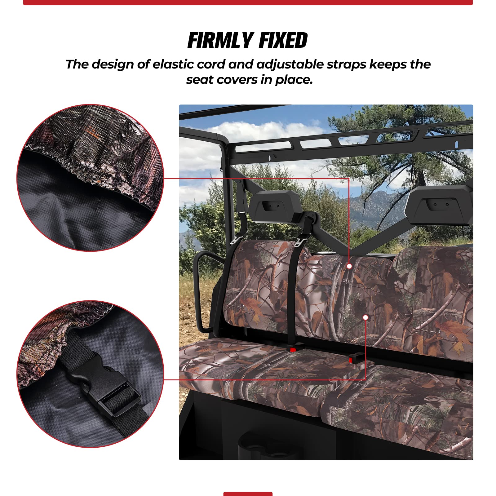 Kemimoto Camouflage Seat Cover for Polaris Ranger XP 1000 Crew