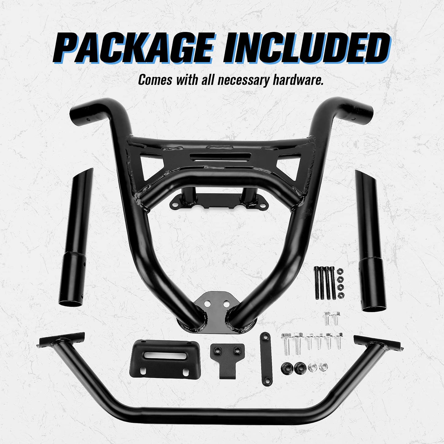 Kemimoto Front Bumper for Polaris RZR XP 1000 Turbo – Black