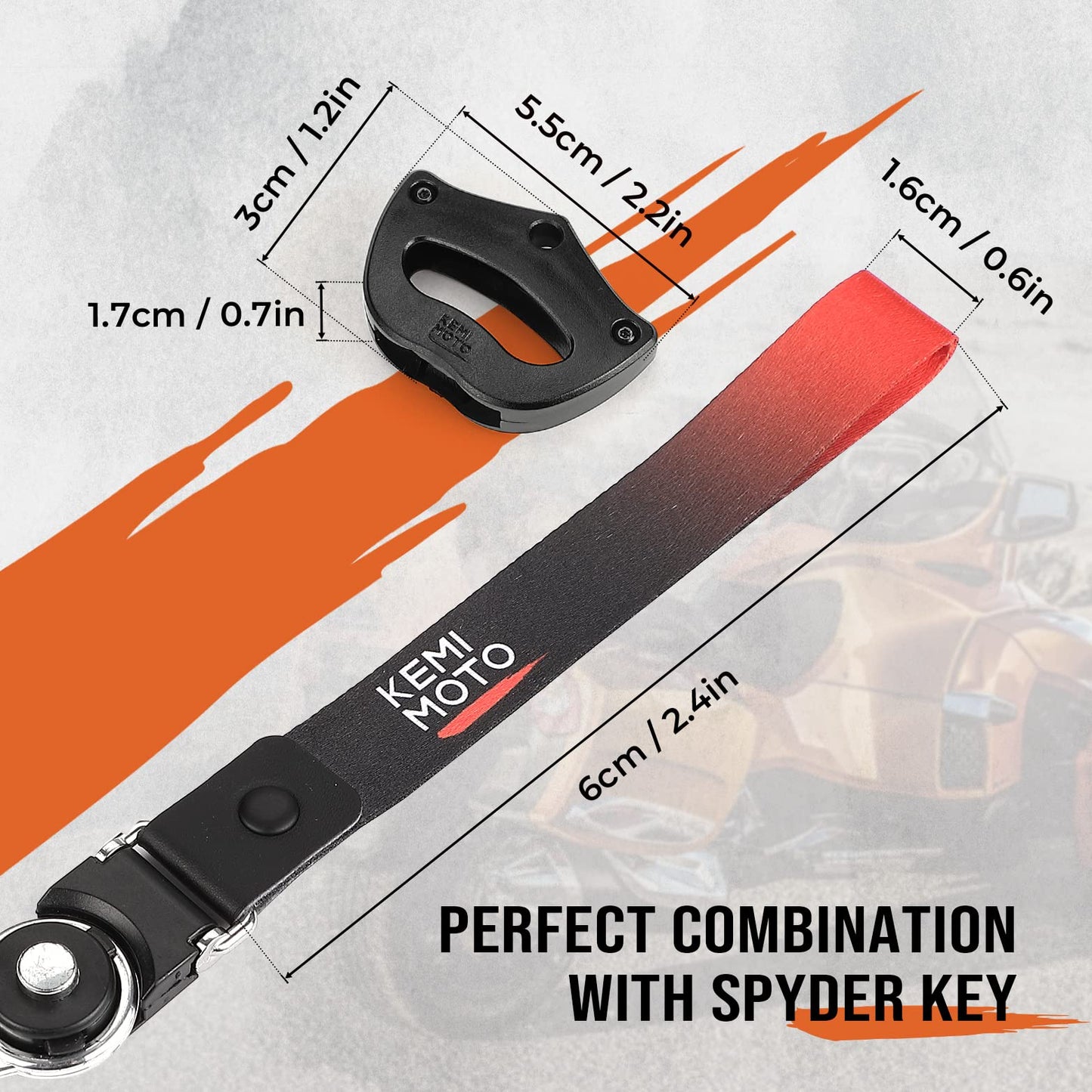 Kemimoto Spyder Key Holder with Lanyard Fit