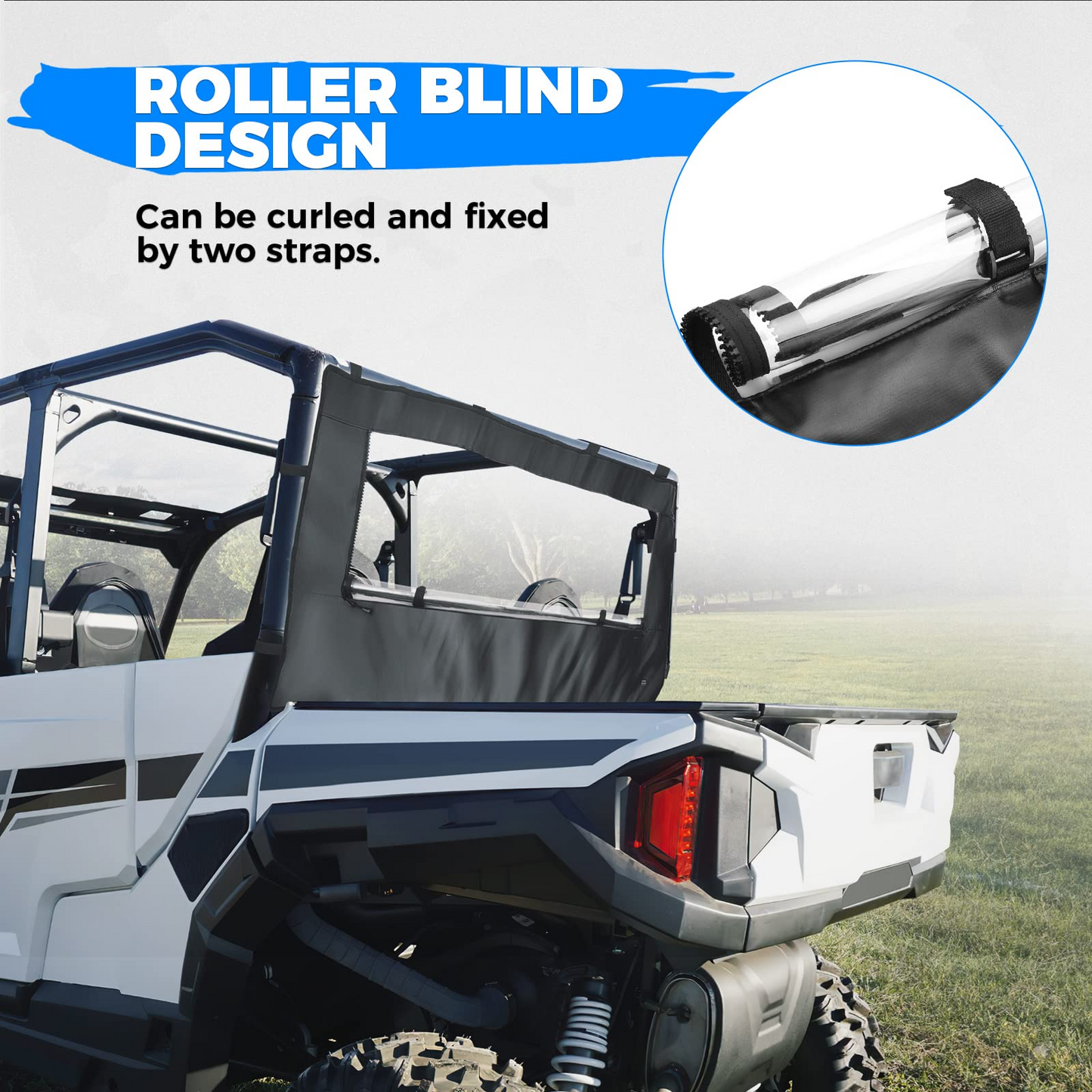 Kemimoto PVC Soft Rear Windshield for Polaris General 1000/XP 1000