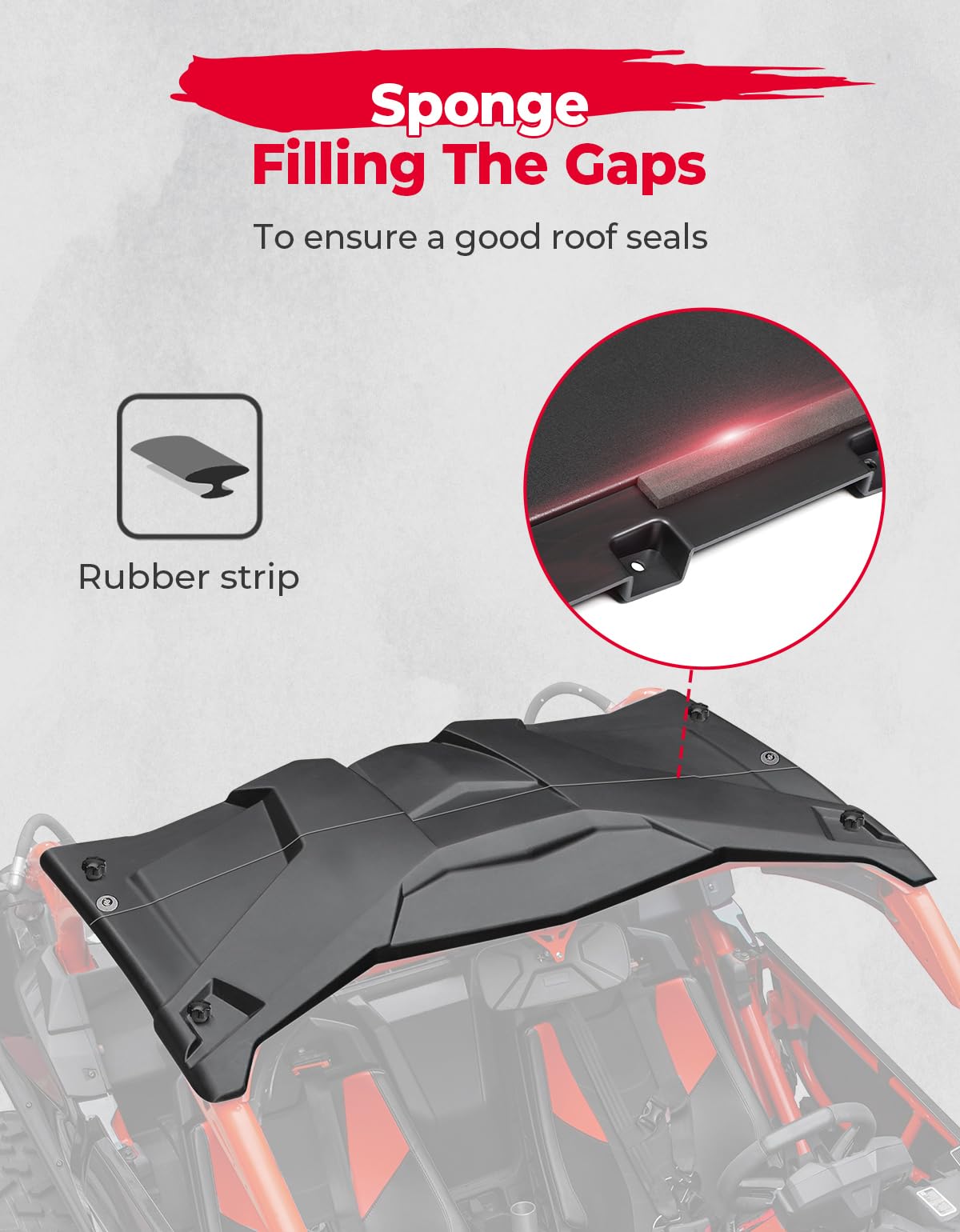Kemimoto 2-in-1 Plastic Hard Roof for Can‑Am Maverick X3