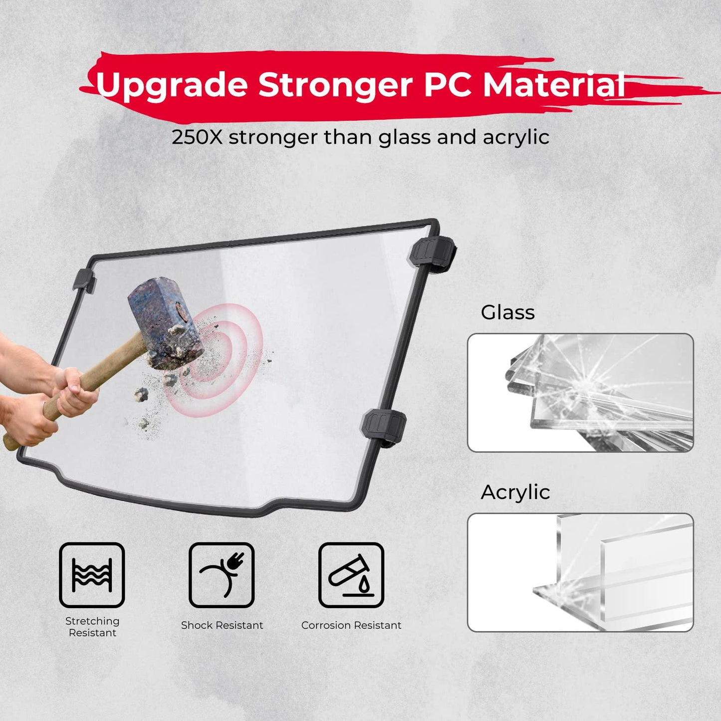 Kemimoto Front Full Windshield for Polaris Ranger Midsize 500 570