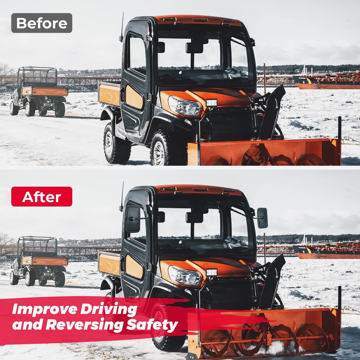 Kemimoto Side View Mirrors for Kubota RTV X1100C