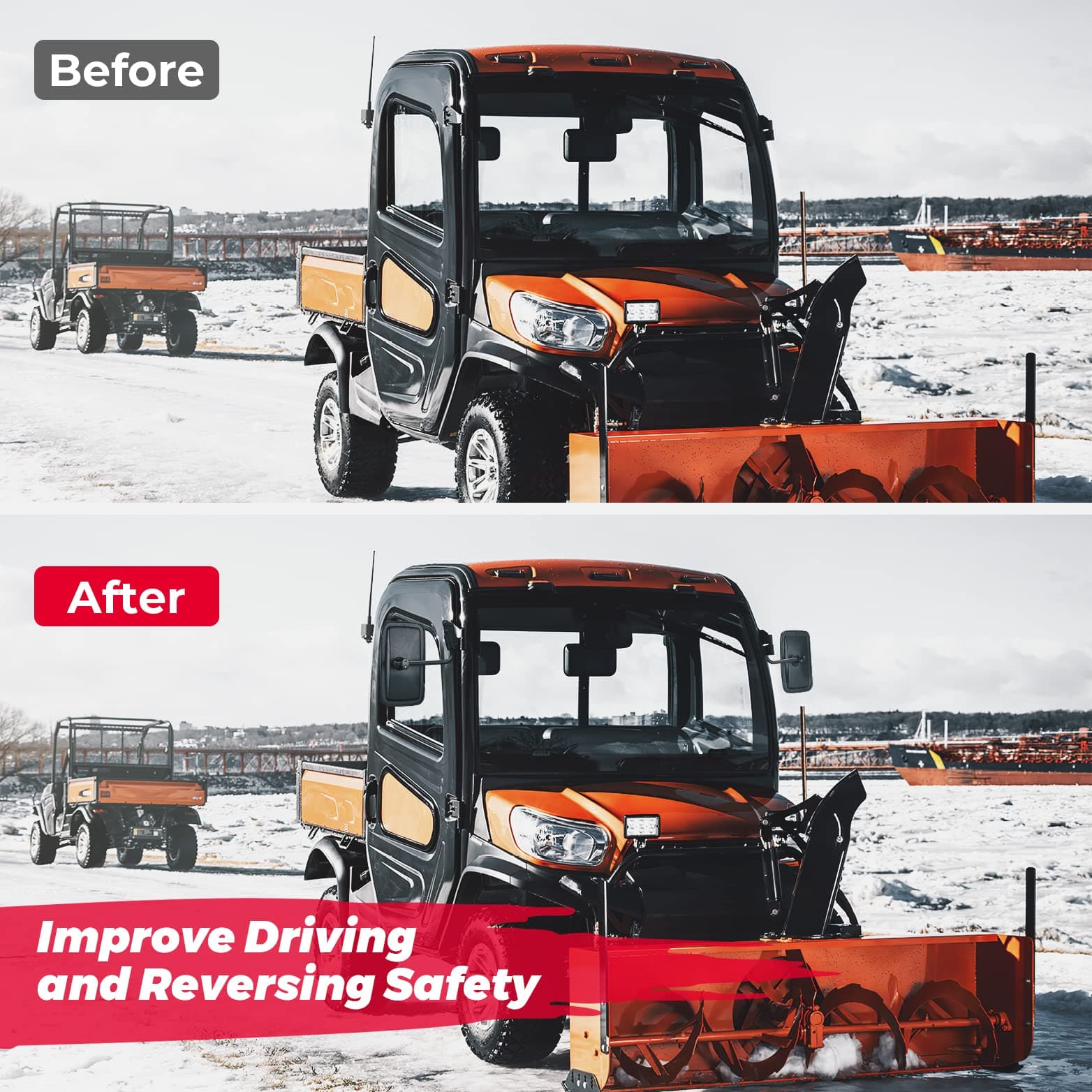 Kemimoto Side View Mirrors for Kubota RTV X1100C