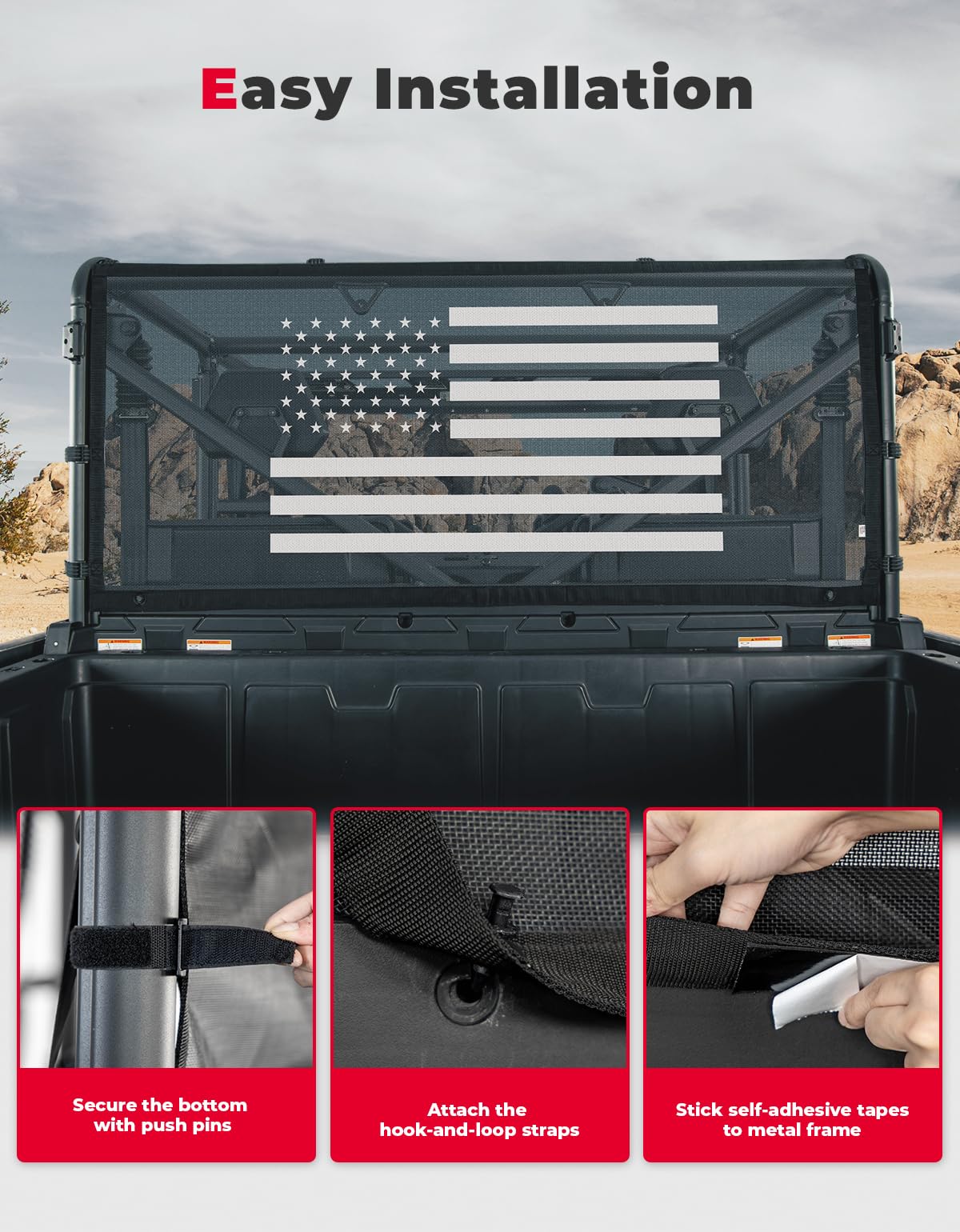 Kemimoto Rear Window Net Soft for CFMOTO UForce 1000 XL