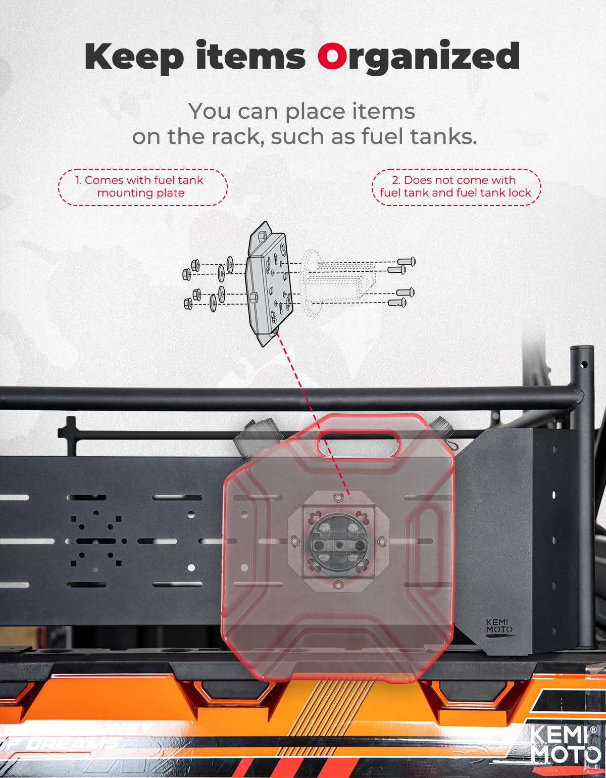 Kemimoto Heavy Duty Rear Cargo Rack