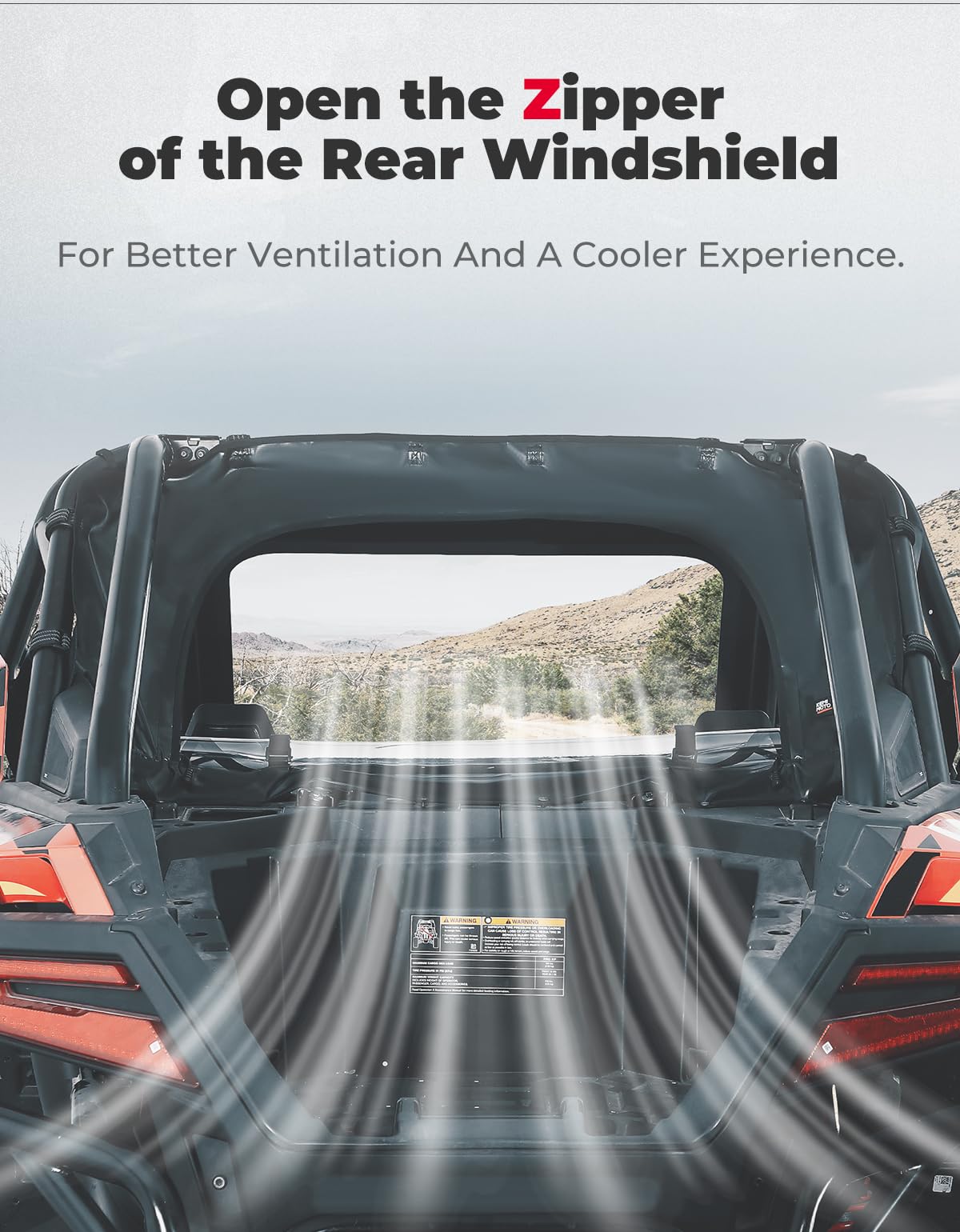 UTV Soft Rear Windshield for RZR PRO XP /Turbo R