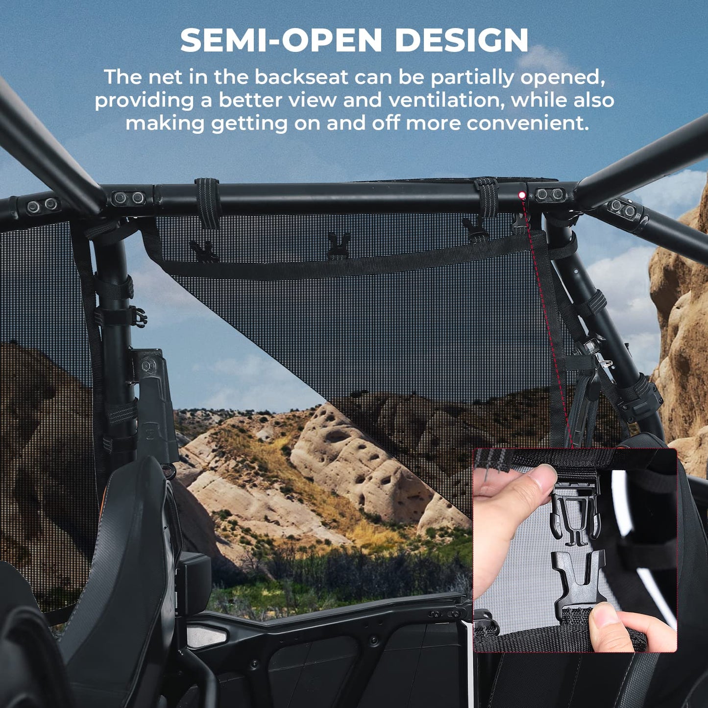 PVC Mesh Window Nets Door Nets for Polaris RZR XP 1000 4 Door 2014-2023