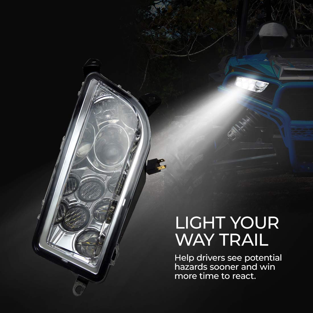 LED Headlight 30W for Polaris RZR XP 1000/Turbo/S 900 2014-2023