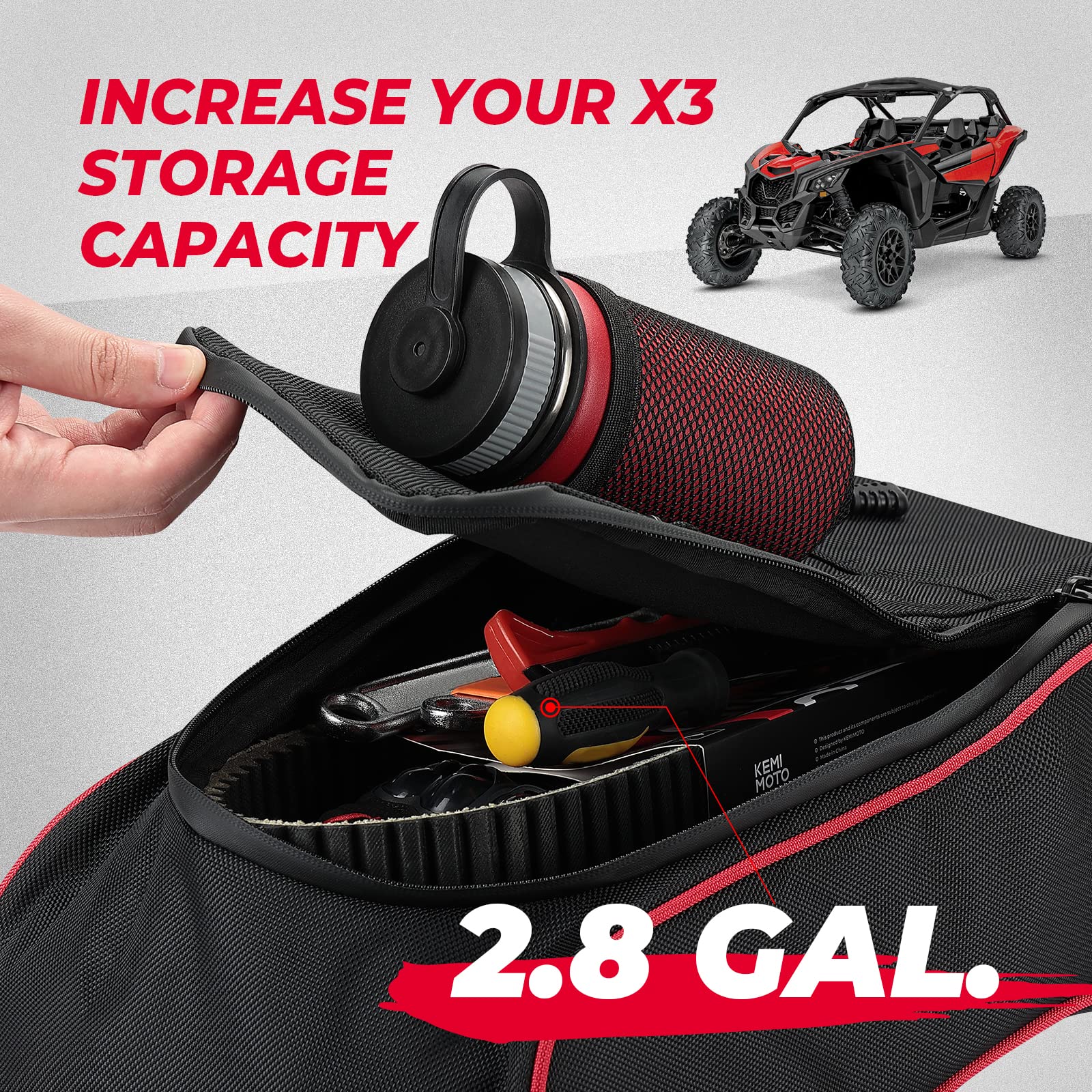 Kemimoto Center Storage Bag for Can‑Am Maverick X3 / MAX