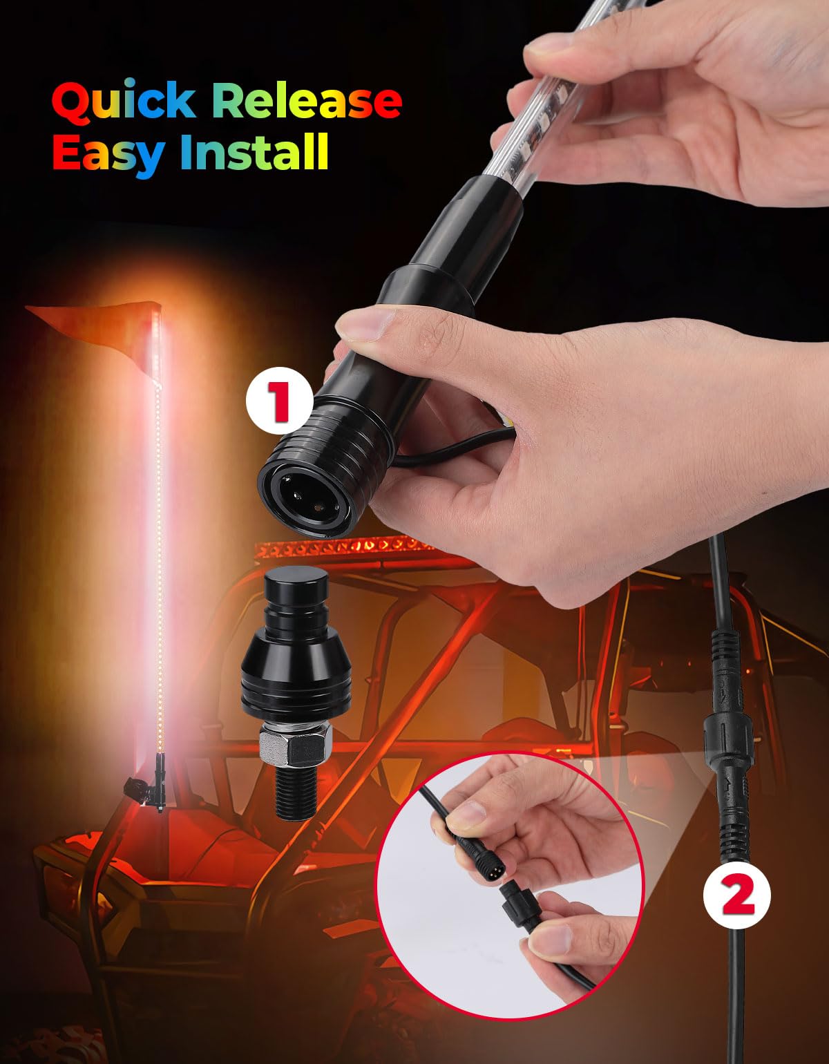 Kemimoto DRL Signal Light & Whip Lights IP67 Waterproof