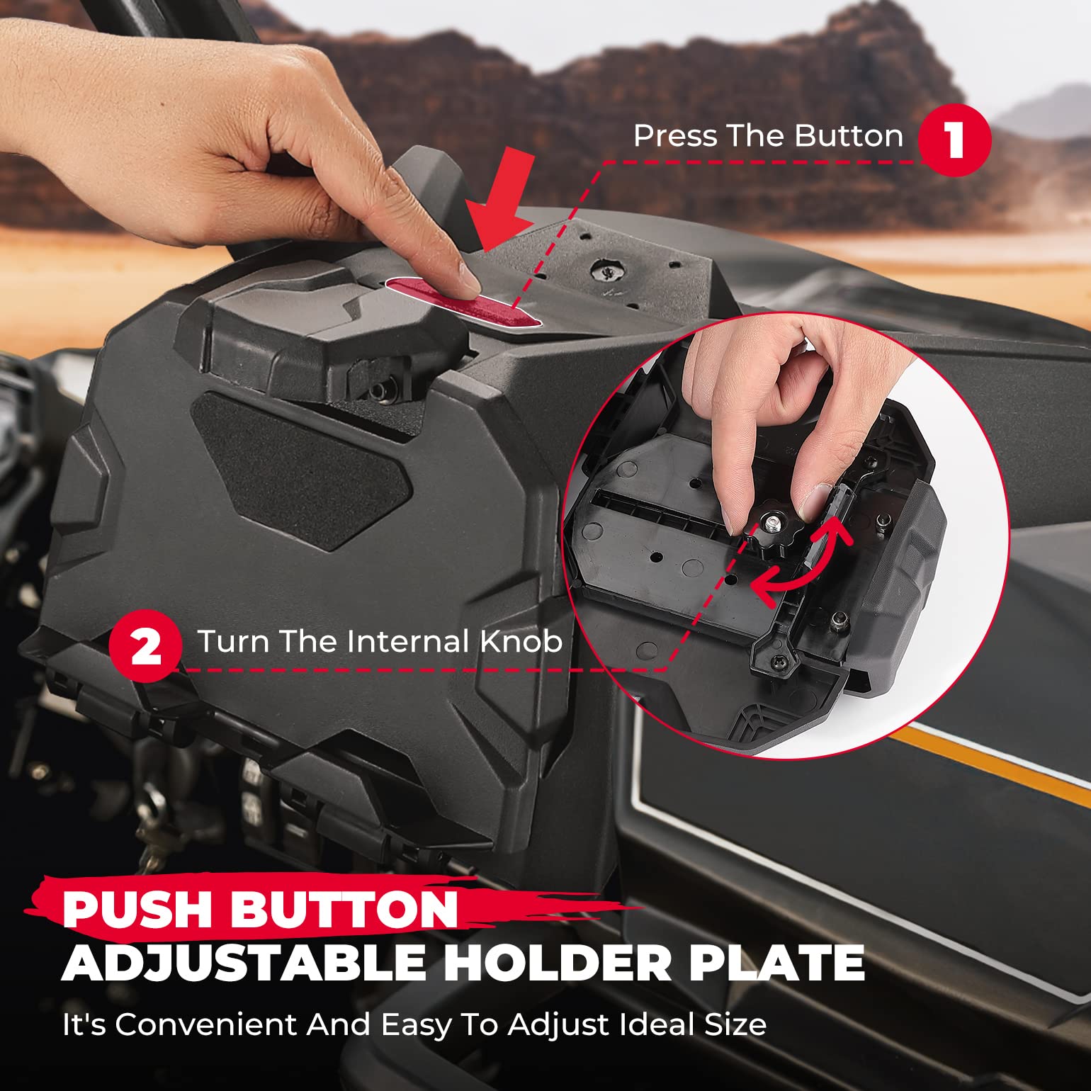 Kemimoto Adjustable Tablet Holder with Storage Box for Can‑Am Maverick
