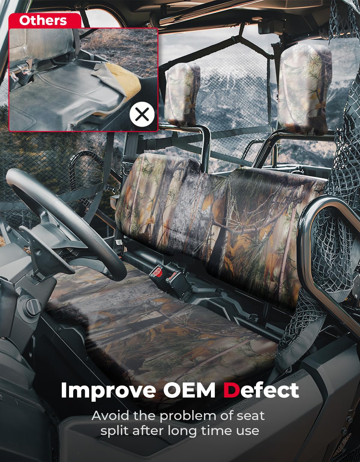 Kemimoto Camo Seat Covers for Honda Pioneer 700 (2014-2024)