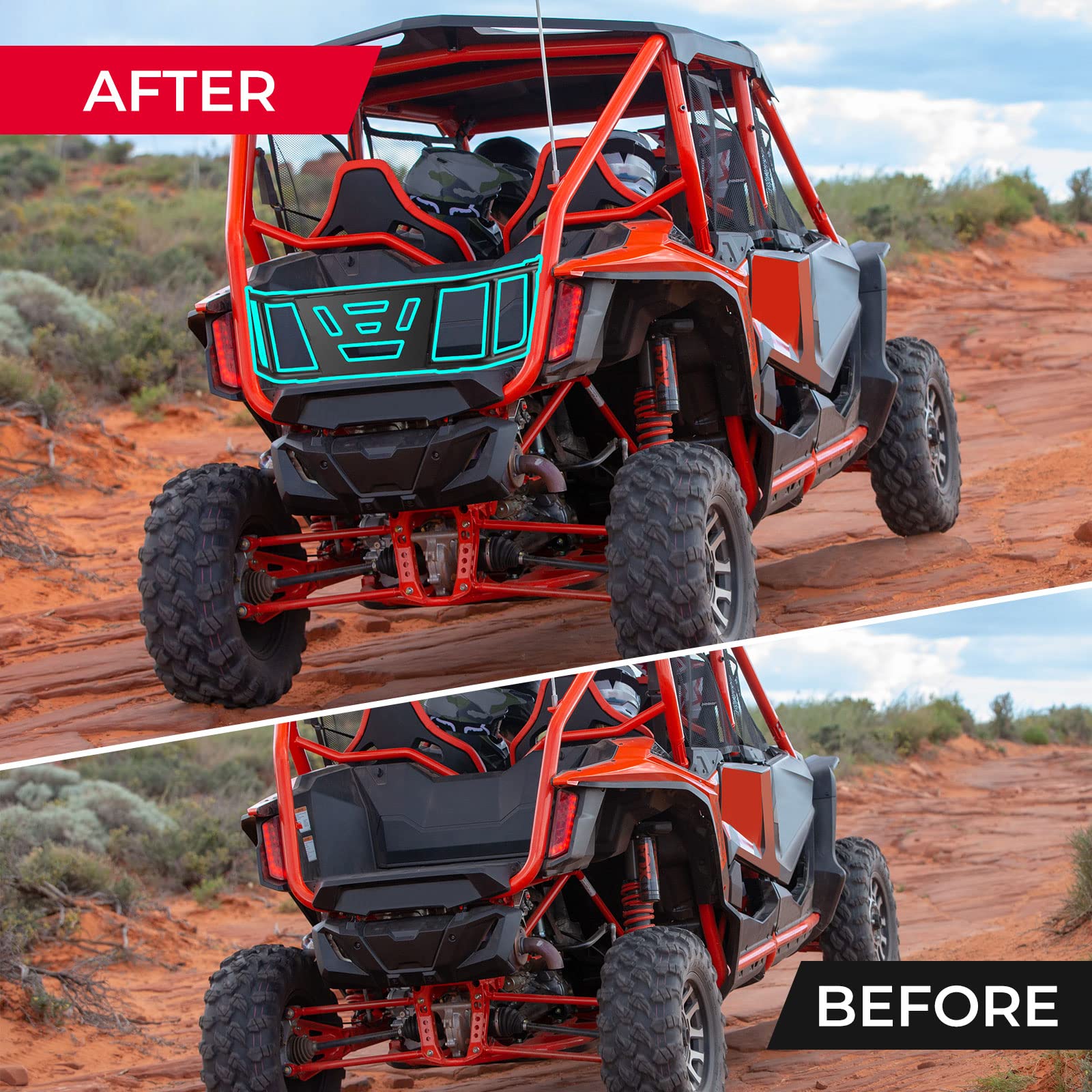 Kemimoto Tailgate Extender Center Storage Bag 2‑Pack for Honda Talon