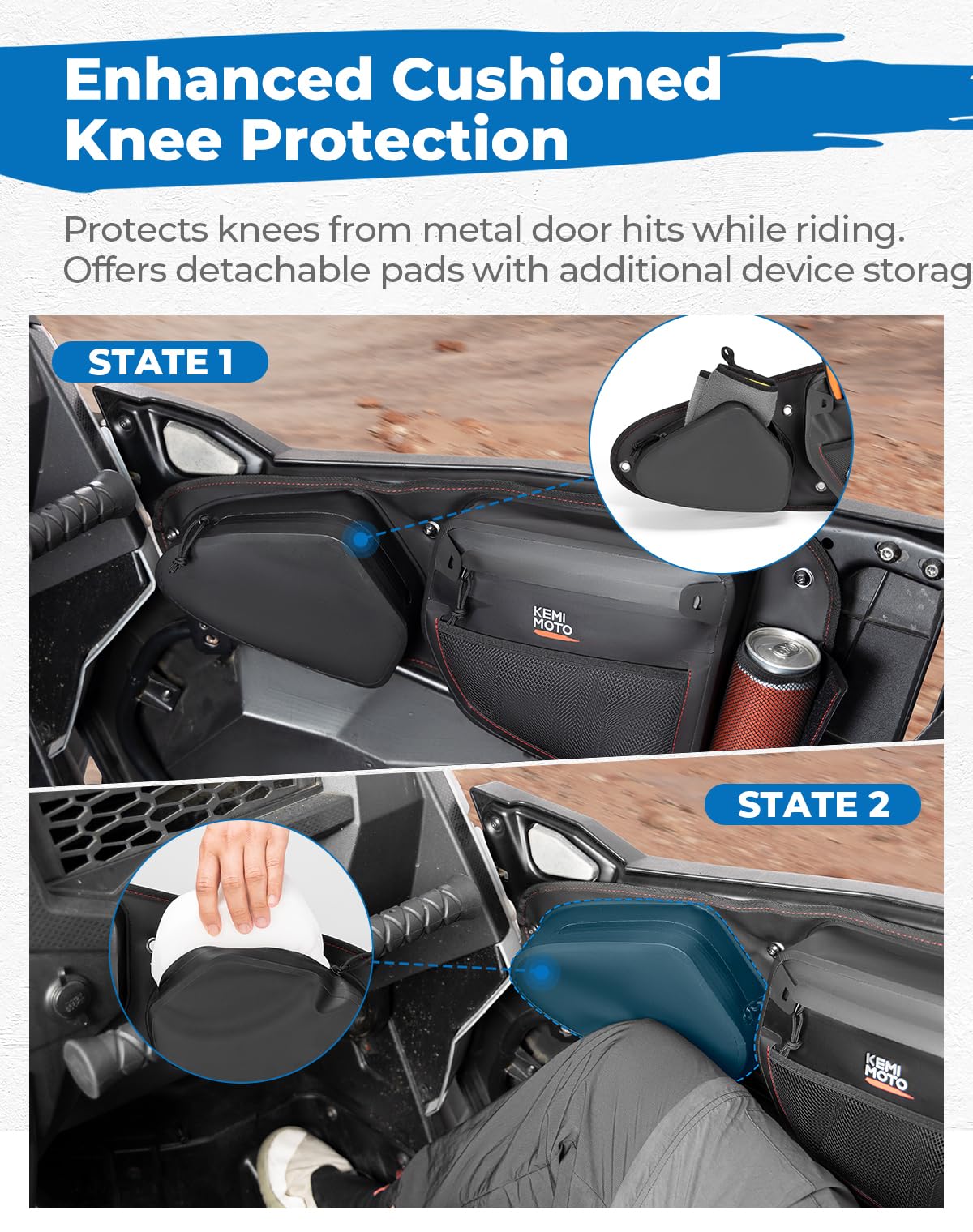 Kemimoto TPU IPX6 Front Door Bags for Polaris RZR