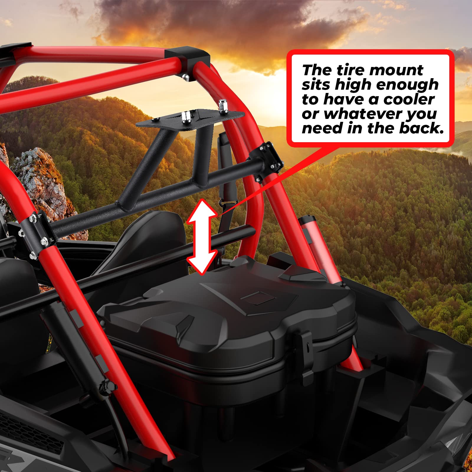Kemimoto Spare Tire Carrier Mount for Polaris RZR XP 1000/4