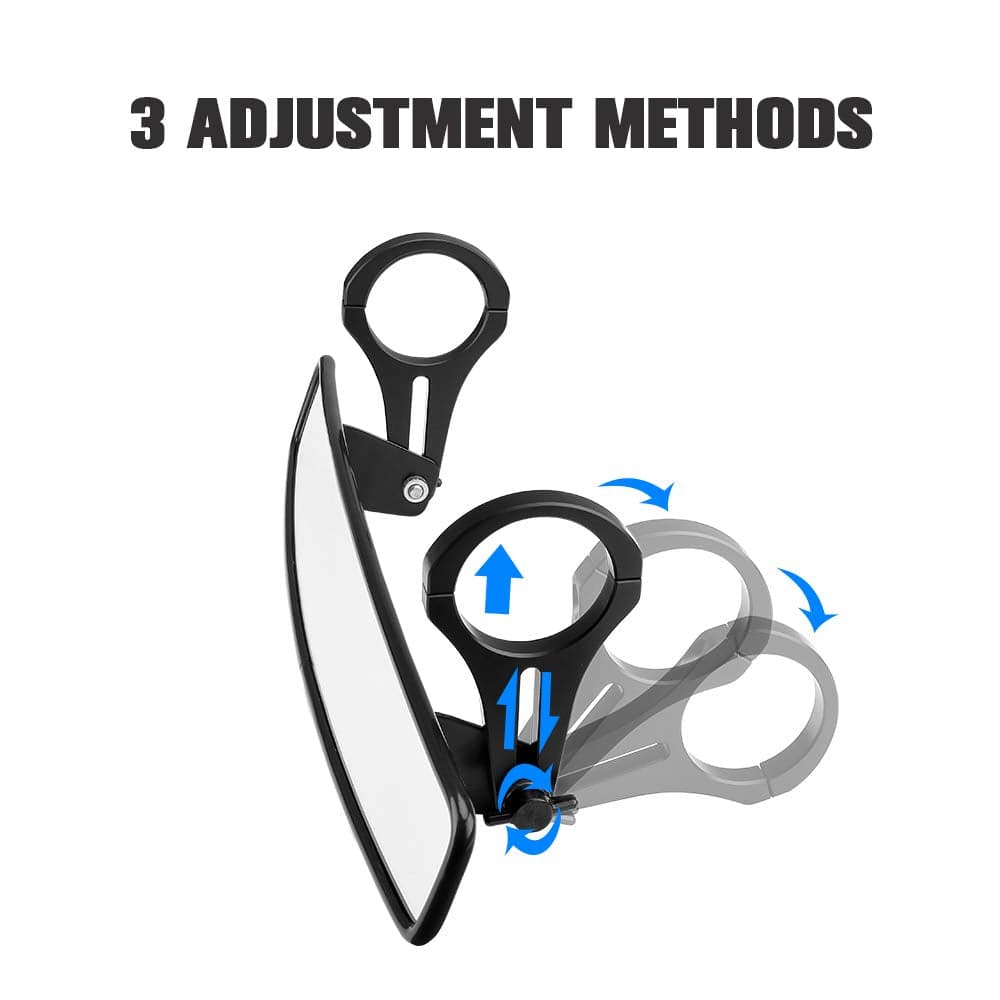 Kemimoto Rear View Mirror 1.75" Clamps Convex Design