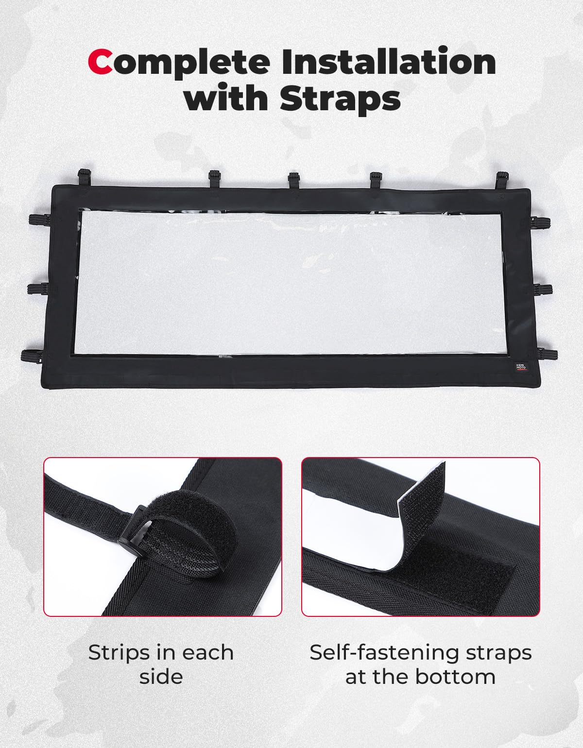 Kemimoto Waterproof Soft Rear Window for Polaris Ranger XP 1000/Crew