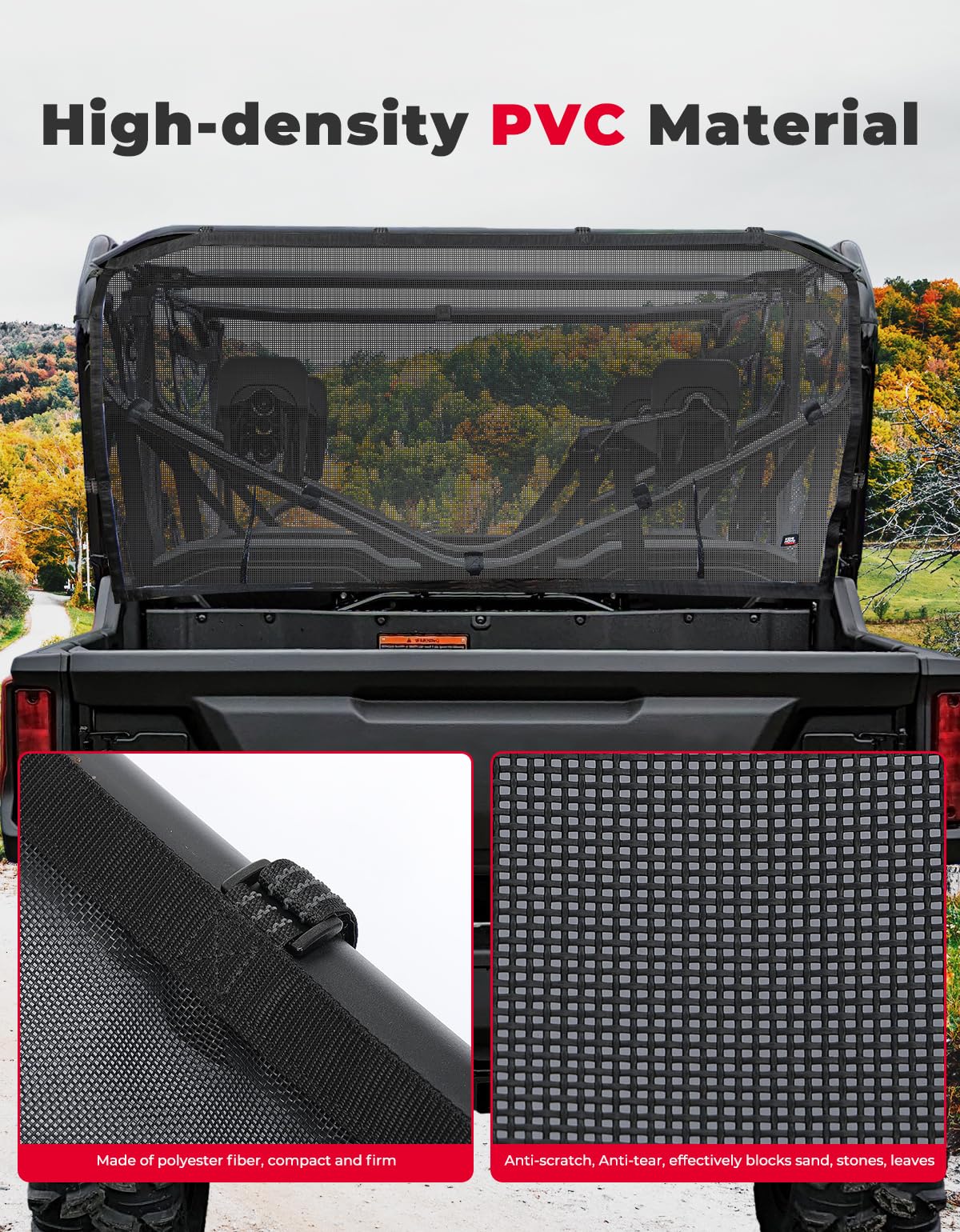 UTV Soft Rear Window Net For Pioneer 1000-6