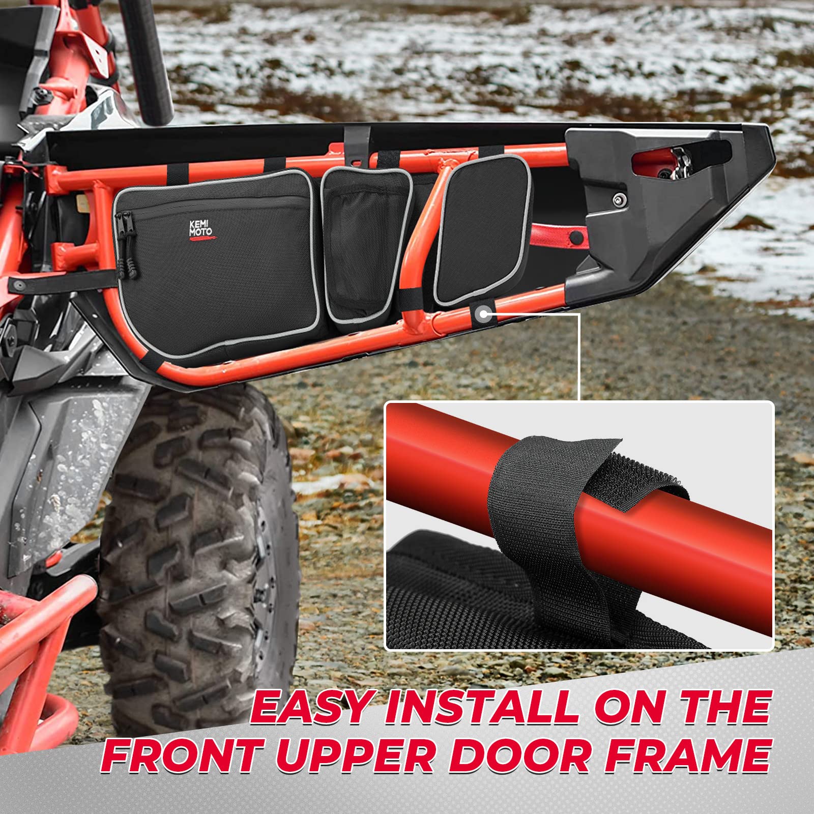 Kemimoto Door Bags Removable Knee Pad for Can‑Am Maverick X3