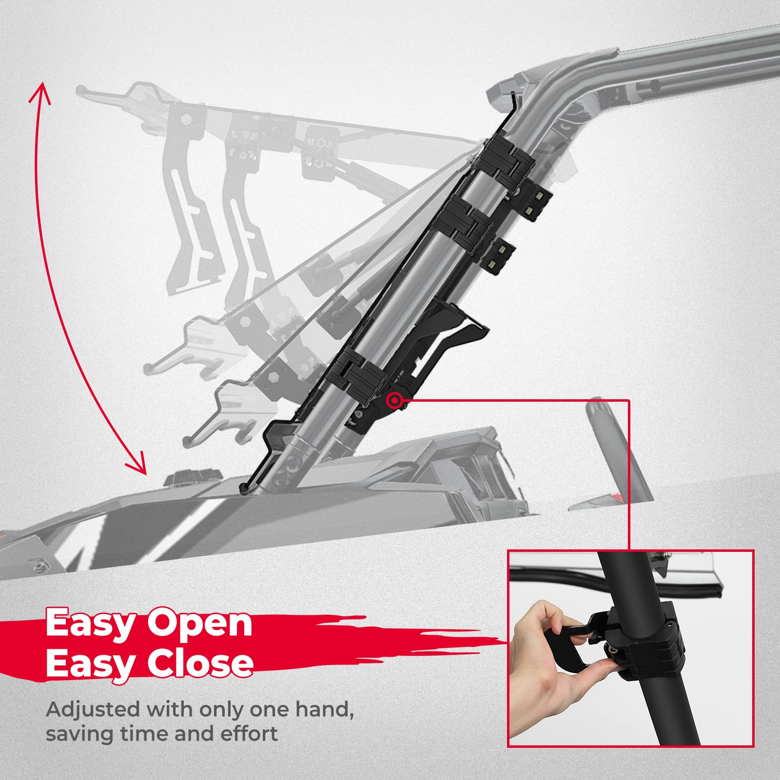 Kemimoto 4-IN-1 Flip Windshield for RZR XP 1000/900/Trail S