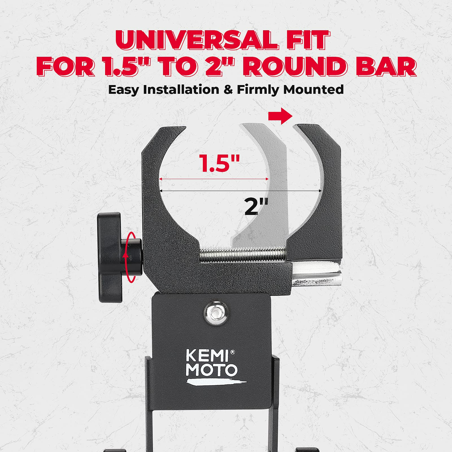 Kemimoto Universal UTV Belt Mount 1.5-2" Roll Bar