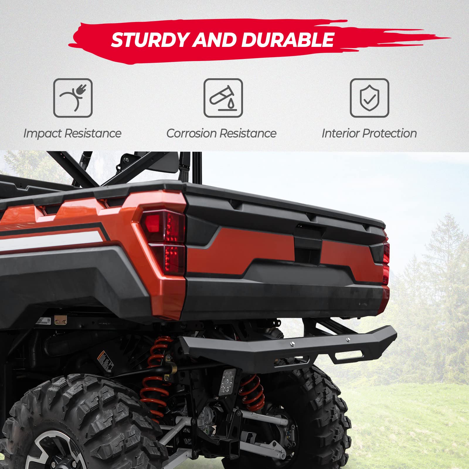 KEMIMOTO Rear Brushguard Bumper Polaris Ranger XP 1000 Crew 2018-2024