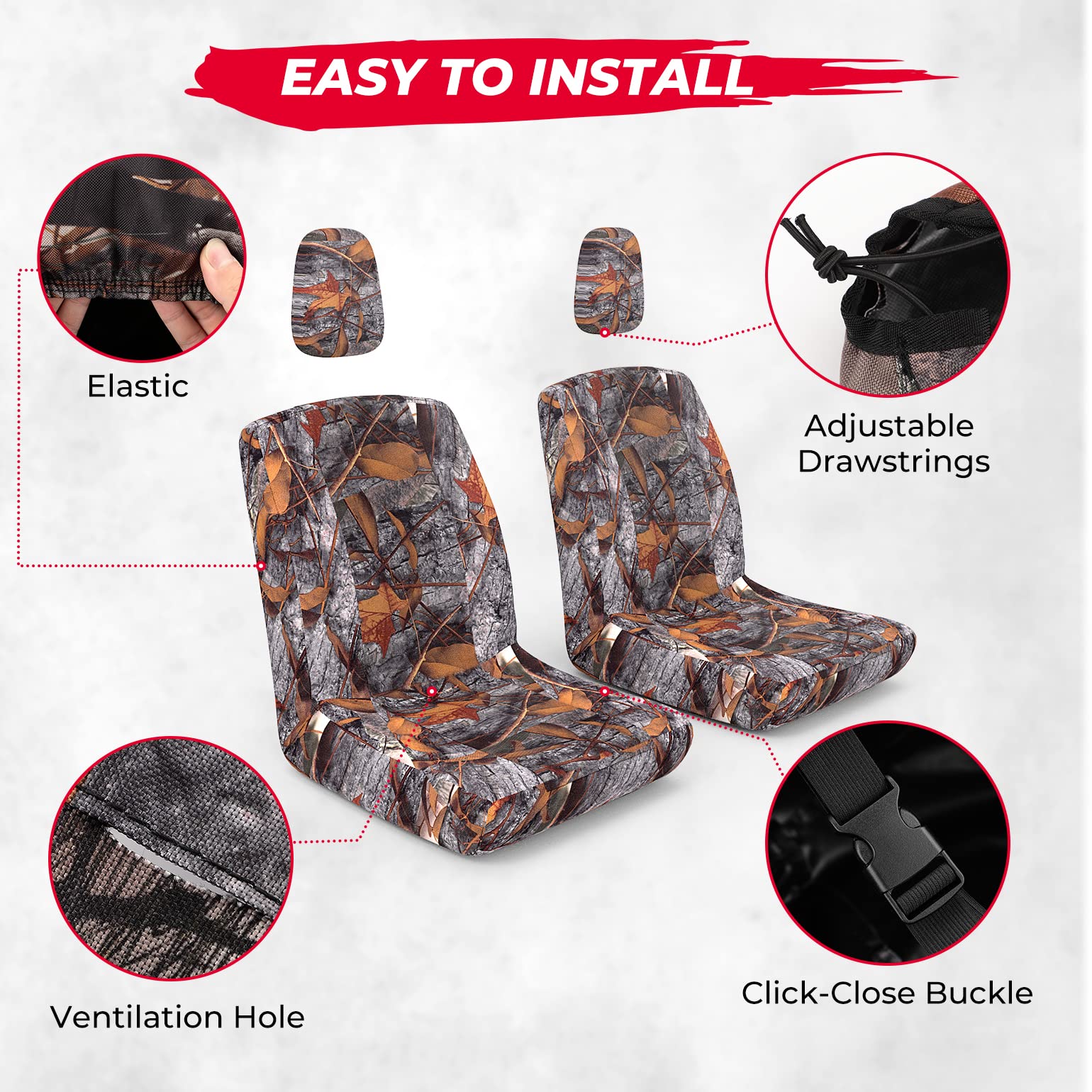 Kemimoto Heavy Duty Camo Seat Cover for Yamaha Rhino