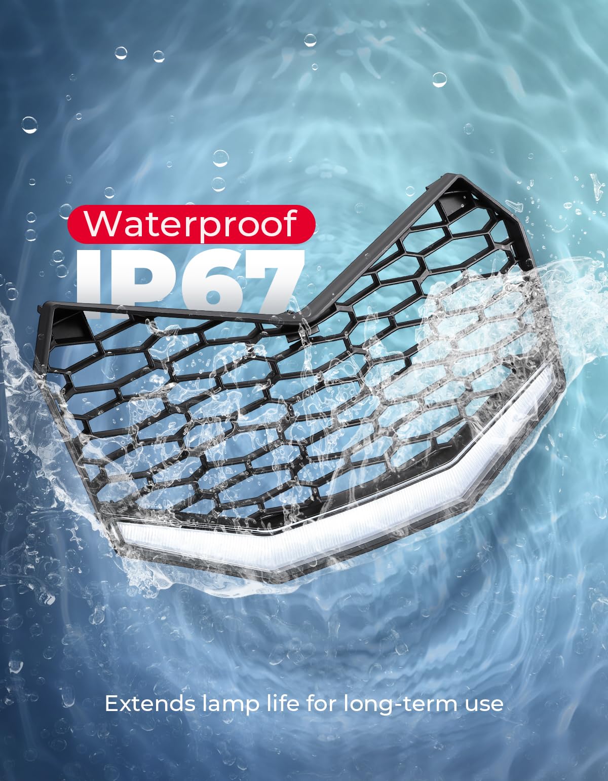 Kemimoto Front Bumper Mesh Grill for Can‑Am Maverick X3