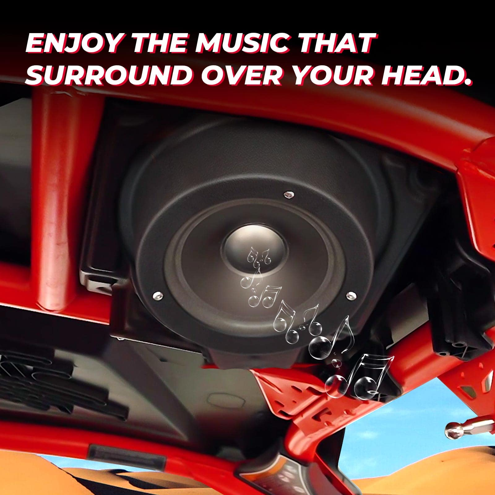 Kemimoto 6.5" Overhead Speaker Mount for UTV, ATV, Golf Cart