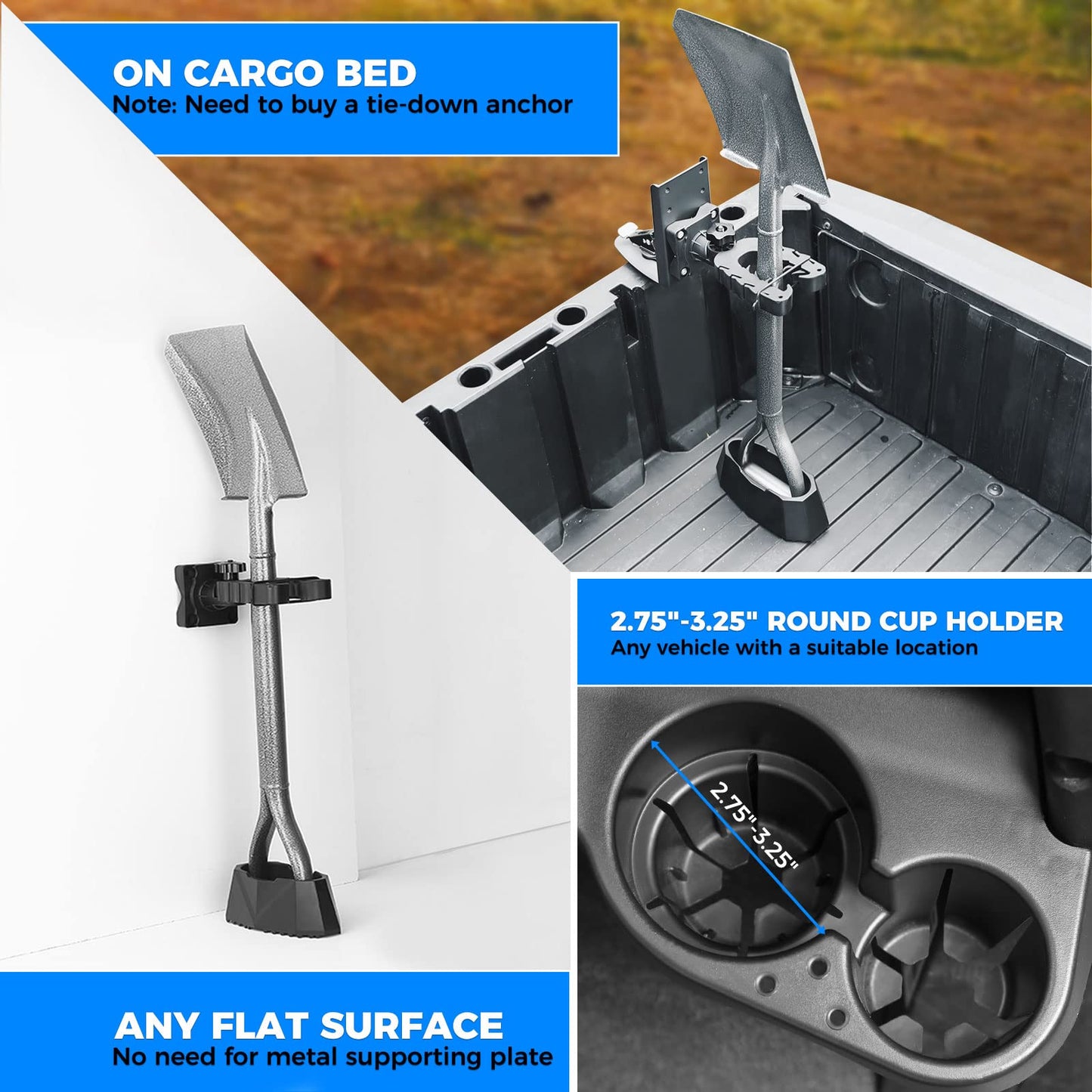 Kemimoto UTV Gun Rack Stable Scratch‑Resistant for Polaris Ranger