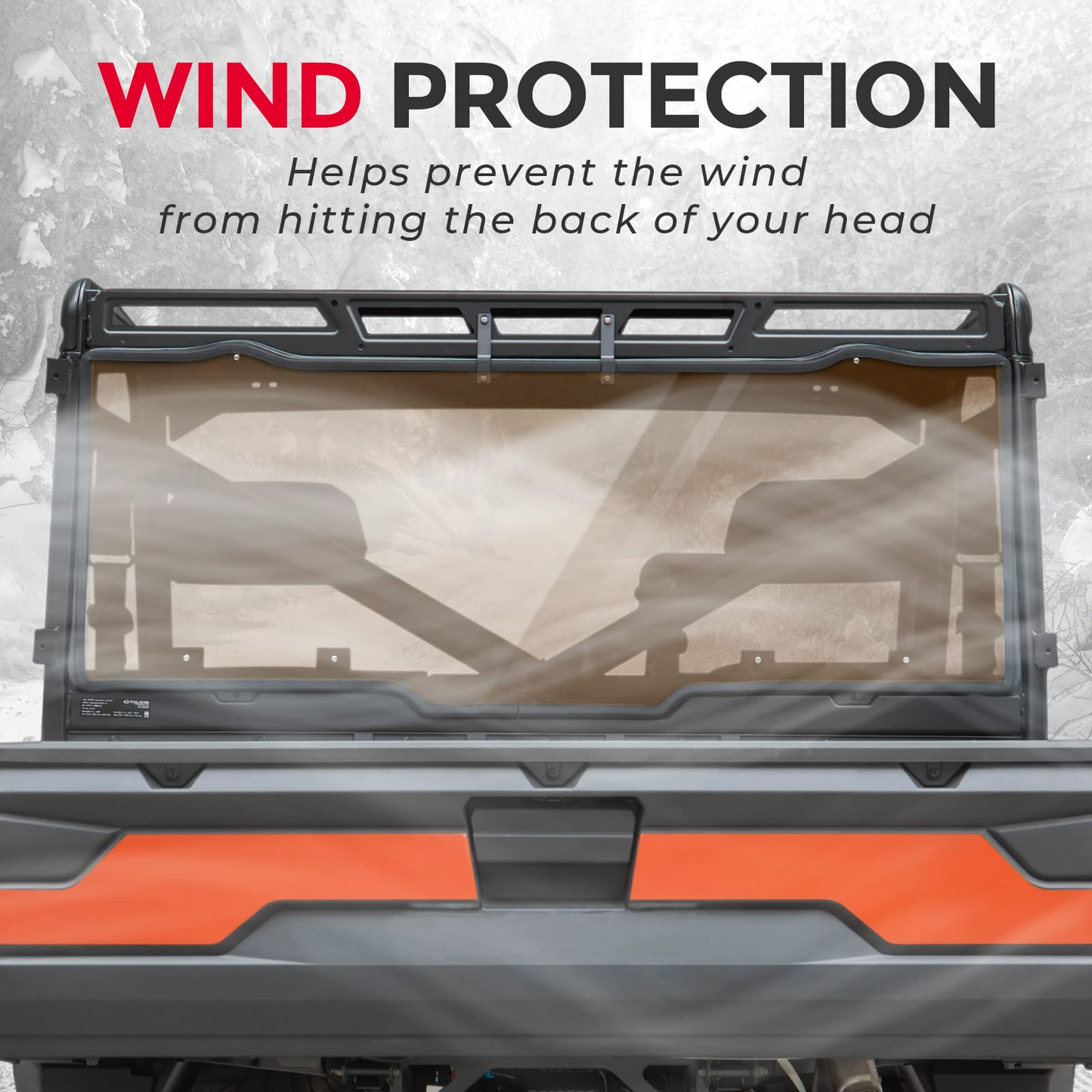 Kemimoto Anti UV Rear Windshield for Polaris Ranger XP1000 2017-2026