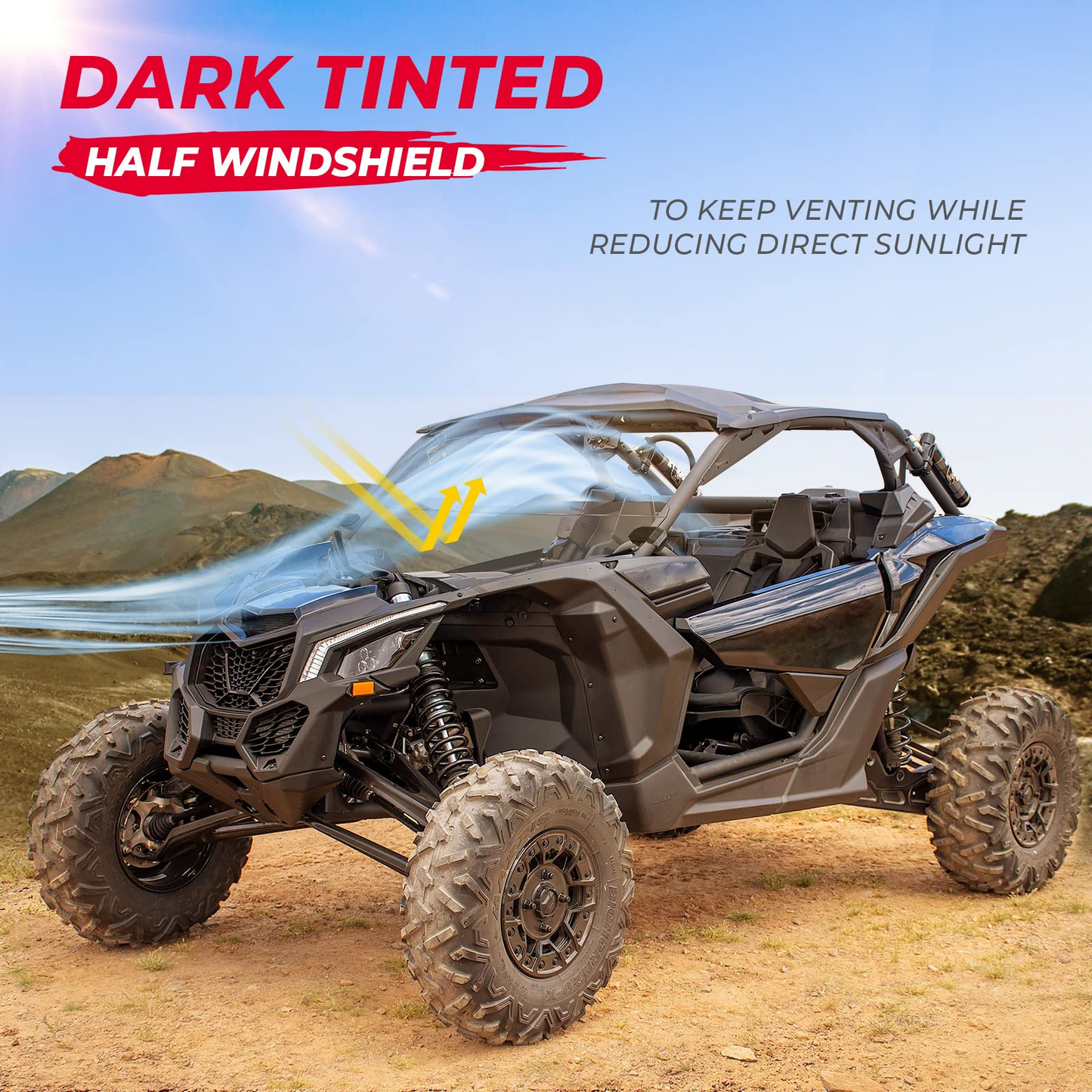 Kemimoto Front Half Windshield for Can‑Am Maverick X3