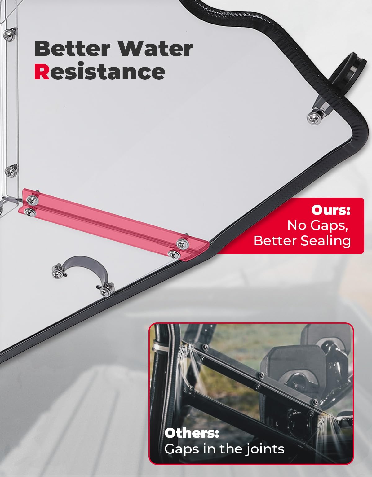 Kemimoto Rear Windshield for Pioneer 1000-6 UV Resistant