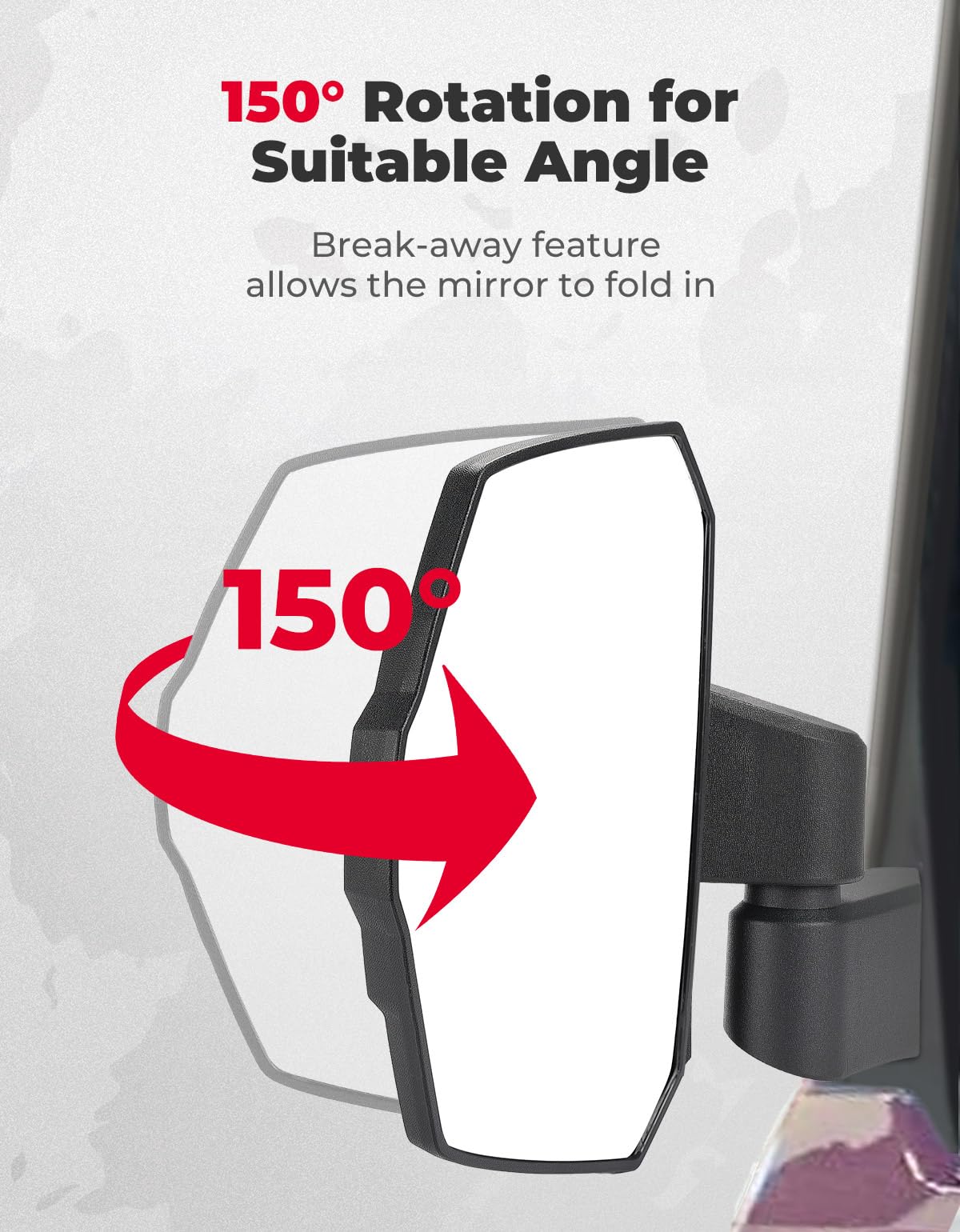 Kemimoto Upgraded Side Mirrors for Ranger 1000/570 Commercial Pro