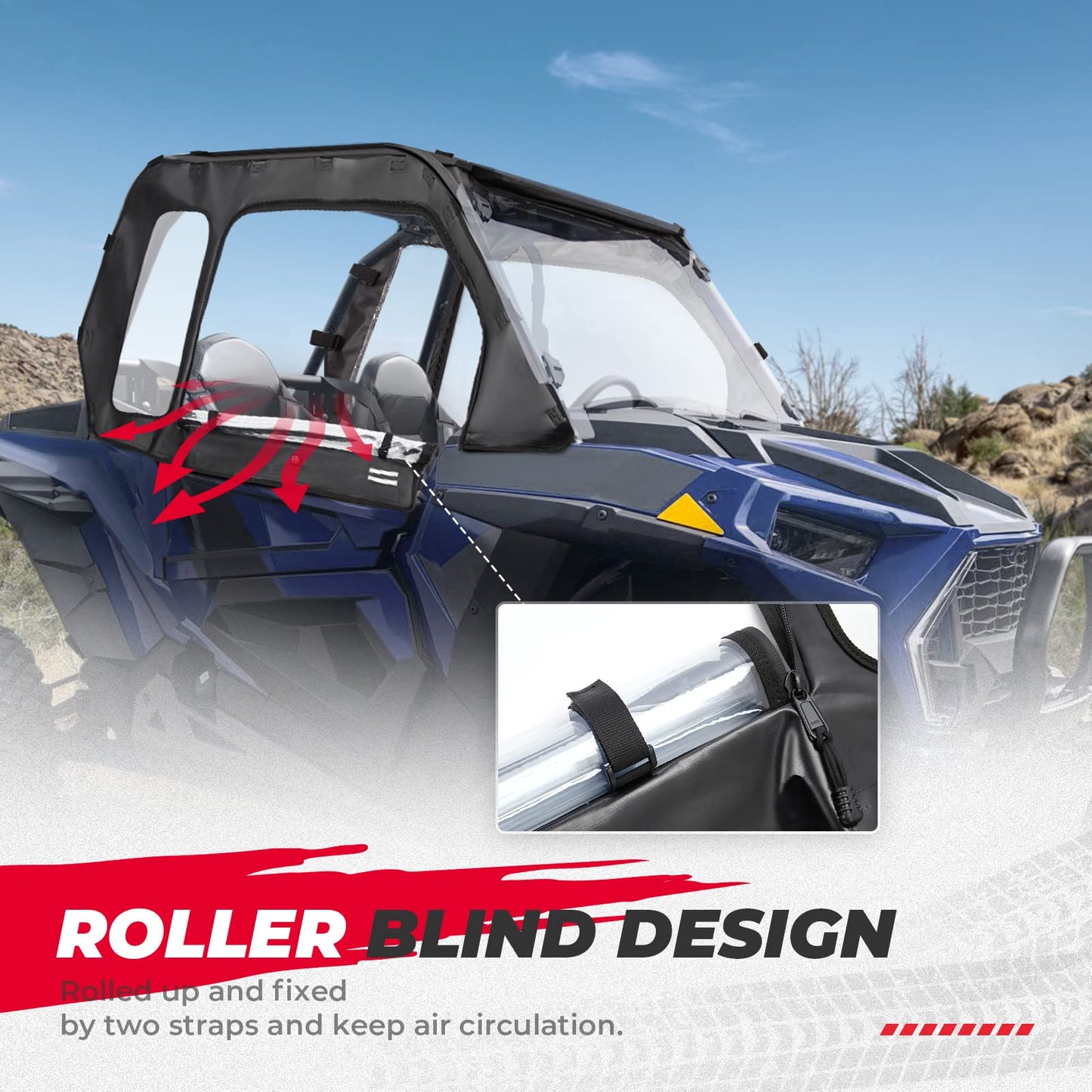 Upper Doors & 3-IN-1 Flip Windshield for Polaris RZR 1000